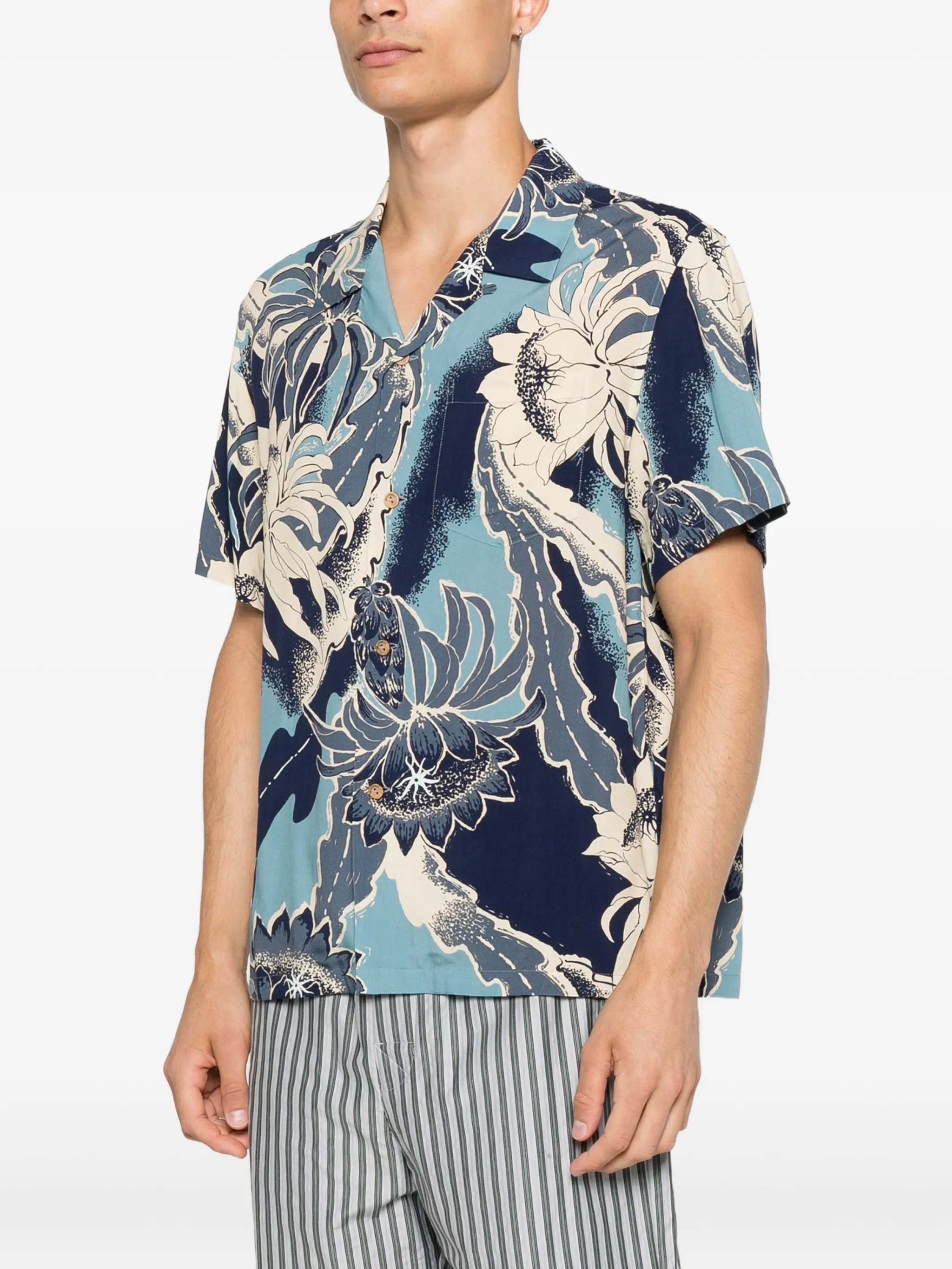 floral-print camp-collar shirt