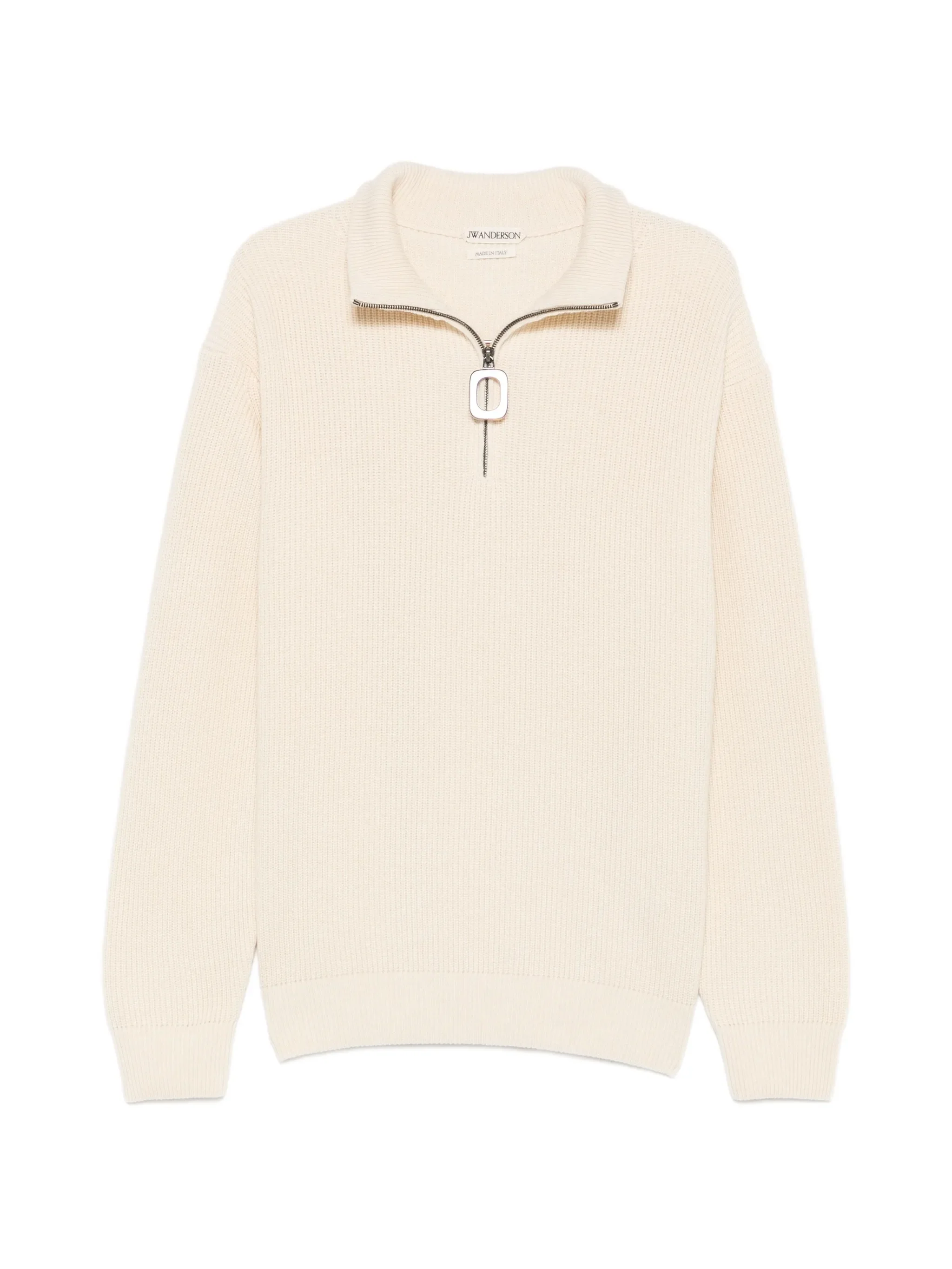 half-zip ribbed-knit sweater