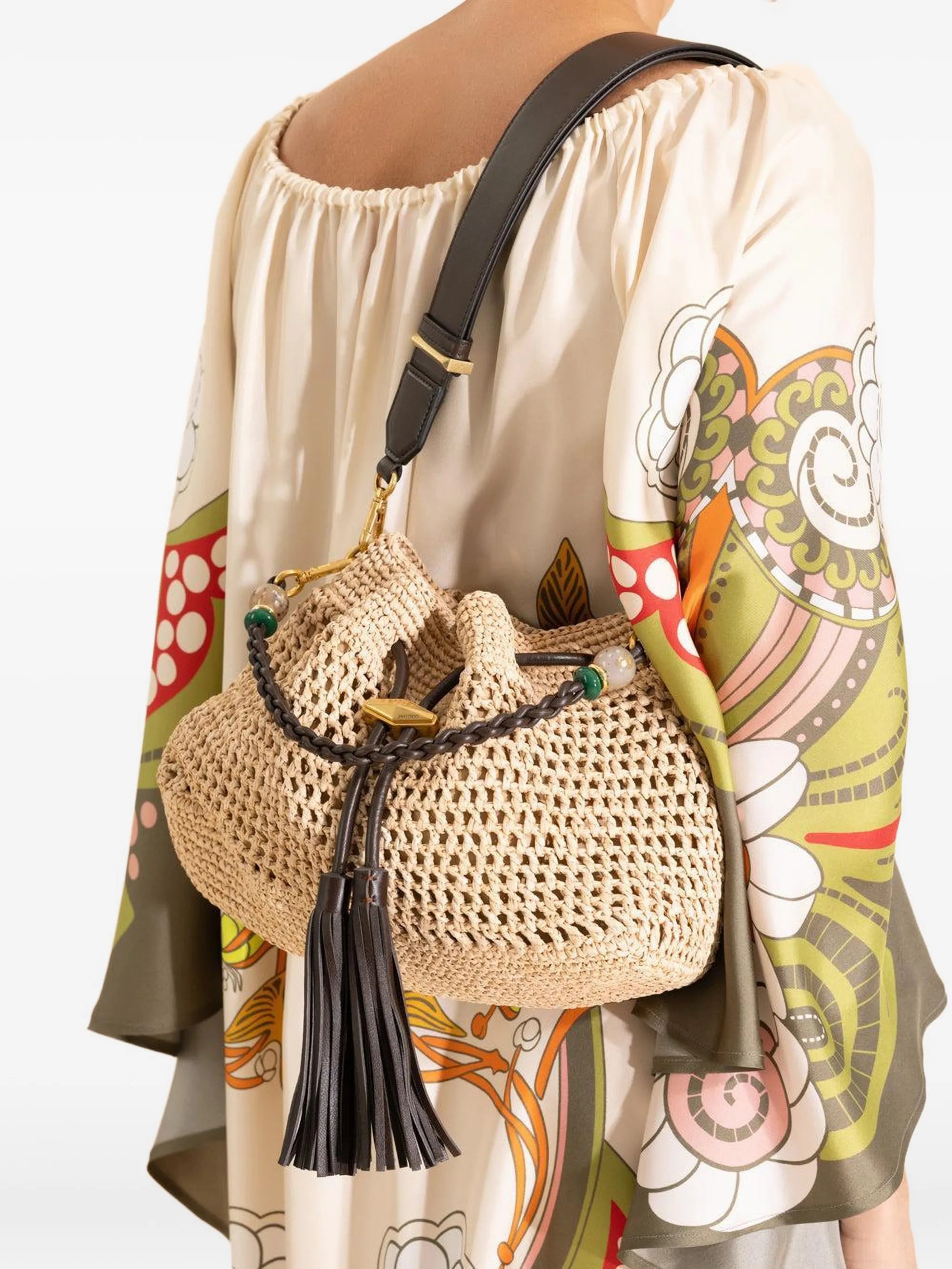 Bon Bon woven bucket bag