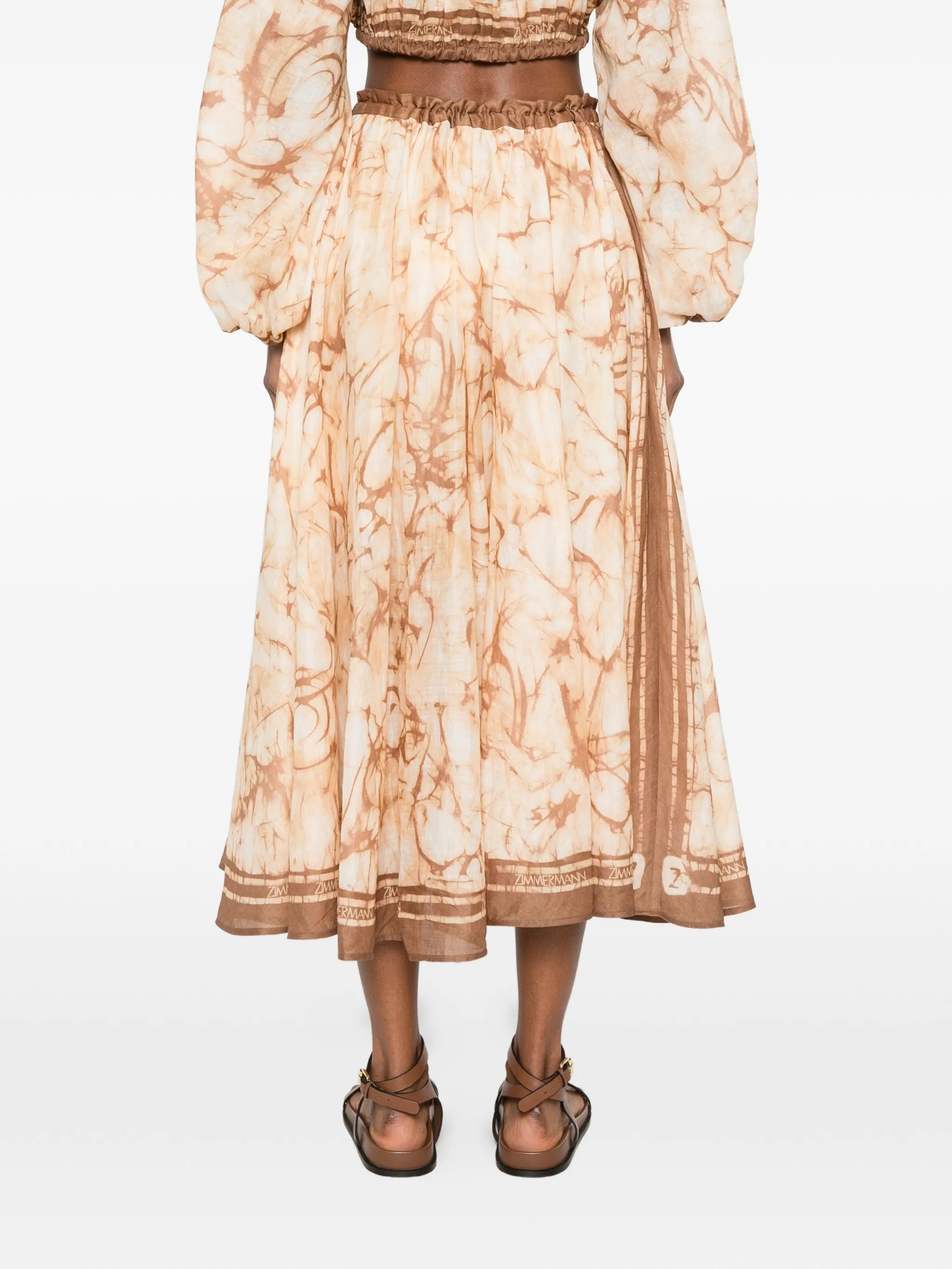 midi Indra tie-dye drawstring skirt