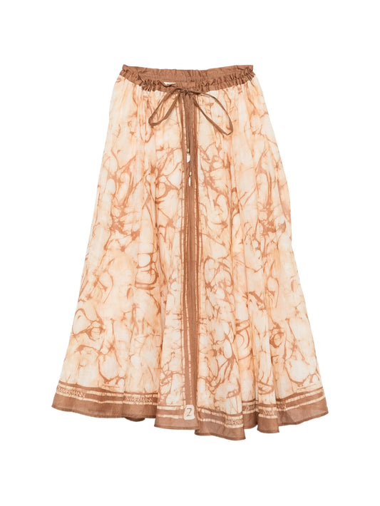 midi Indra tie-dye drawstring skirt