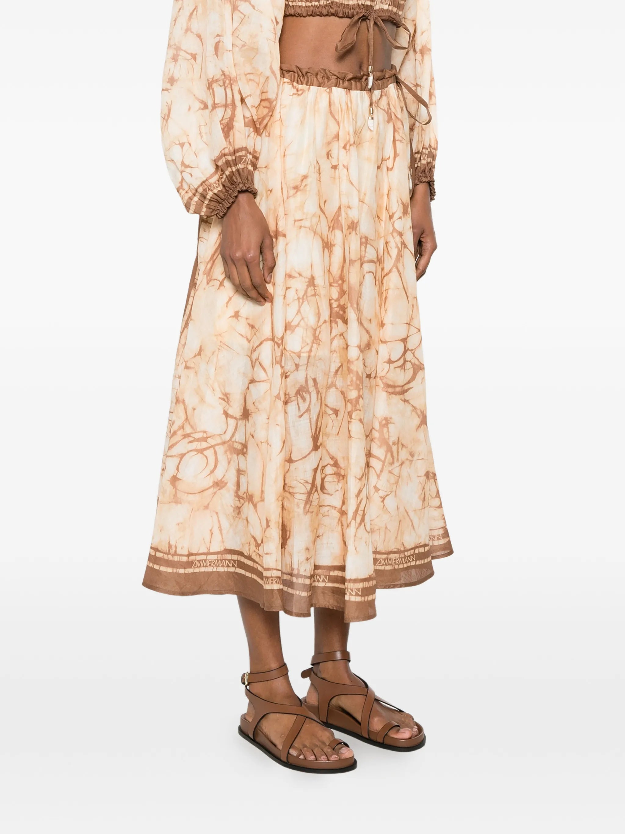 midi Indra tie-dye drawstring skirt