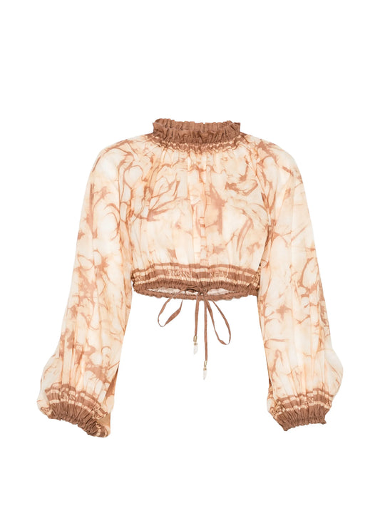 tie-dye cropped blouse