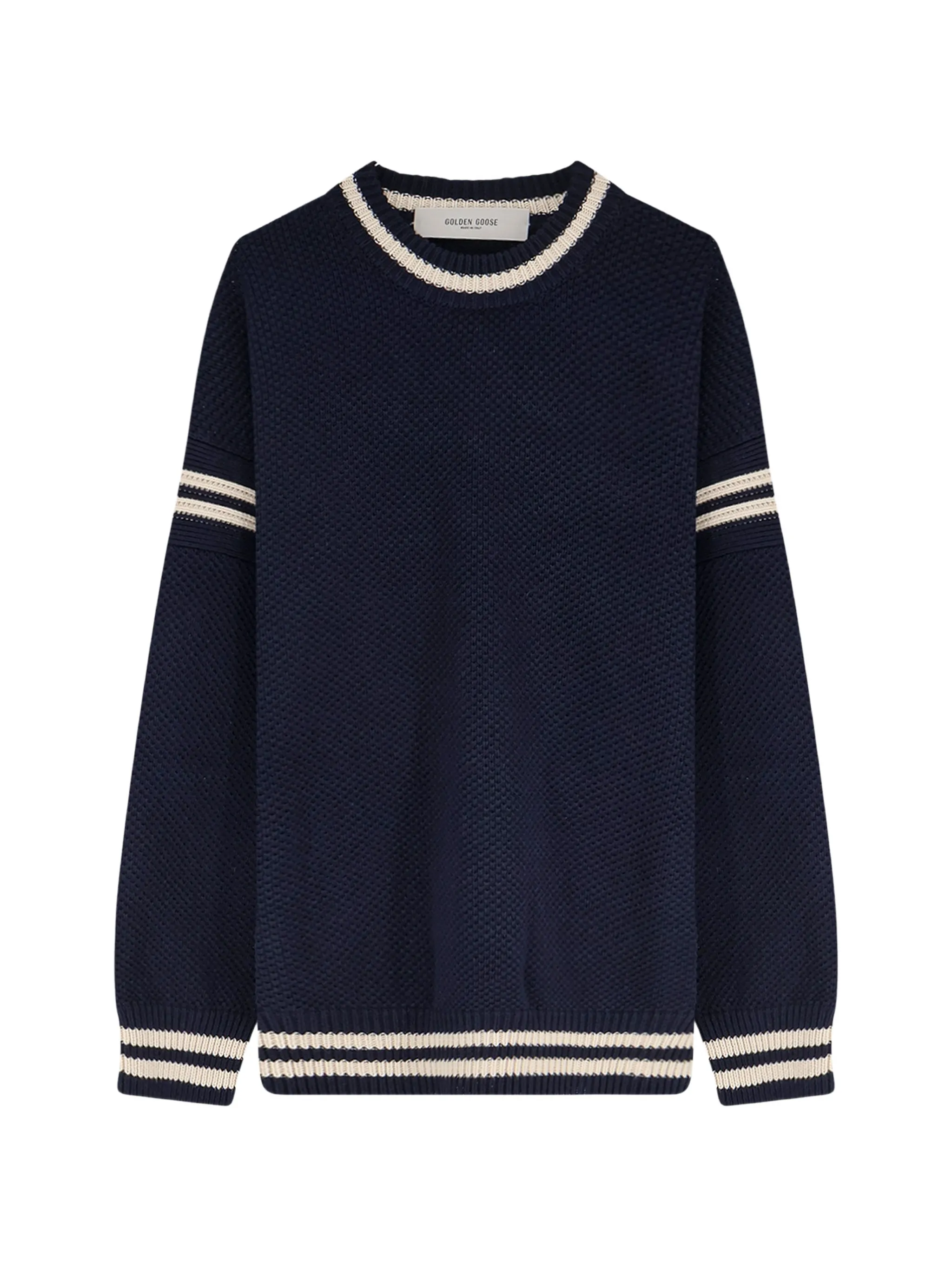 boxy sweater in cotton with embroidery