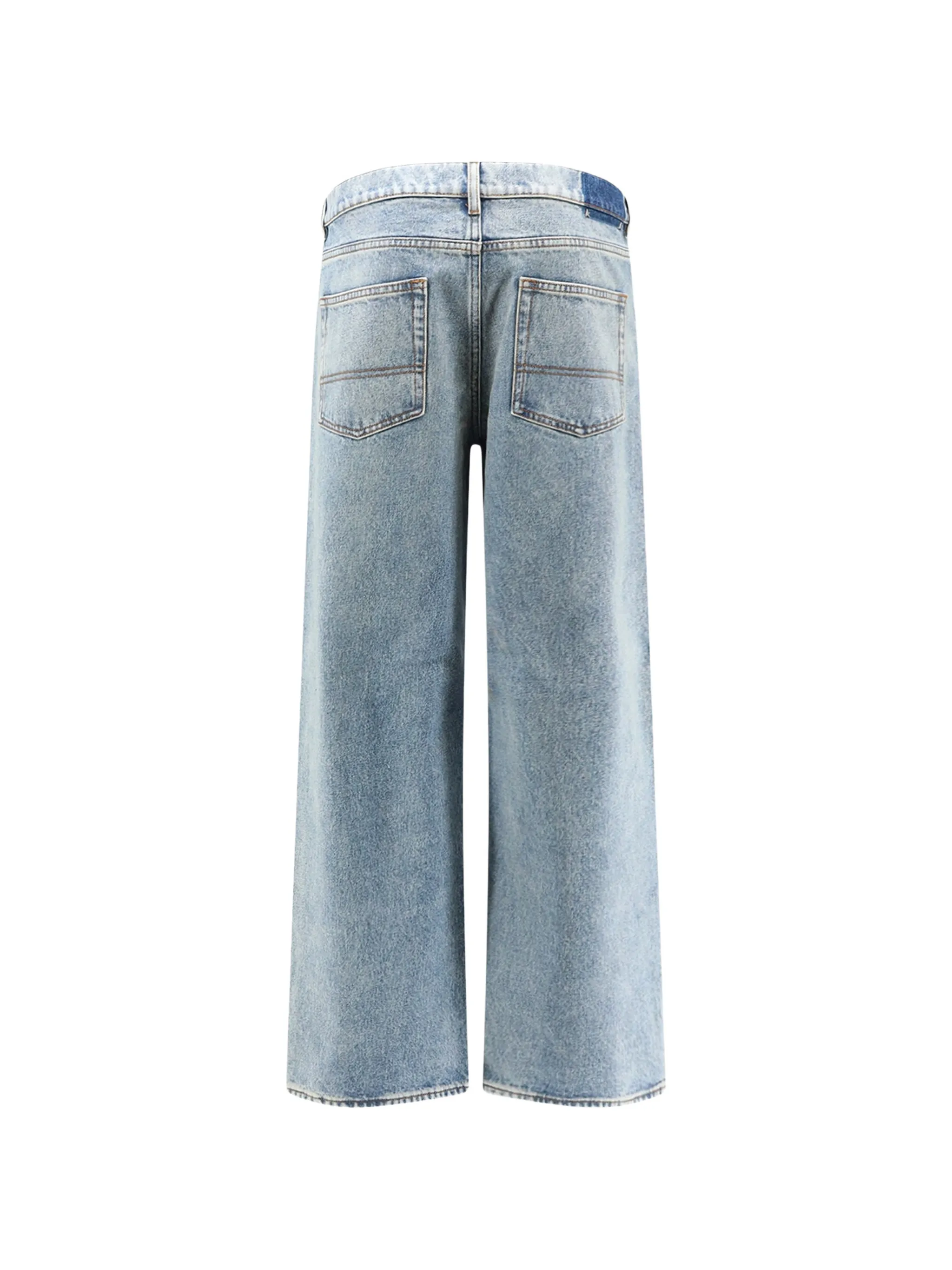 faded-effect wide-leg jeans