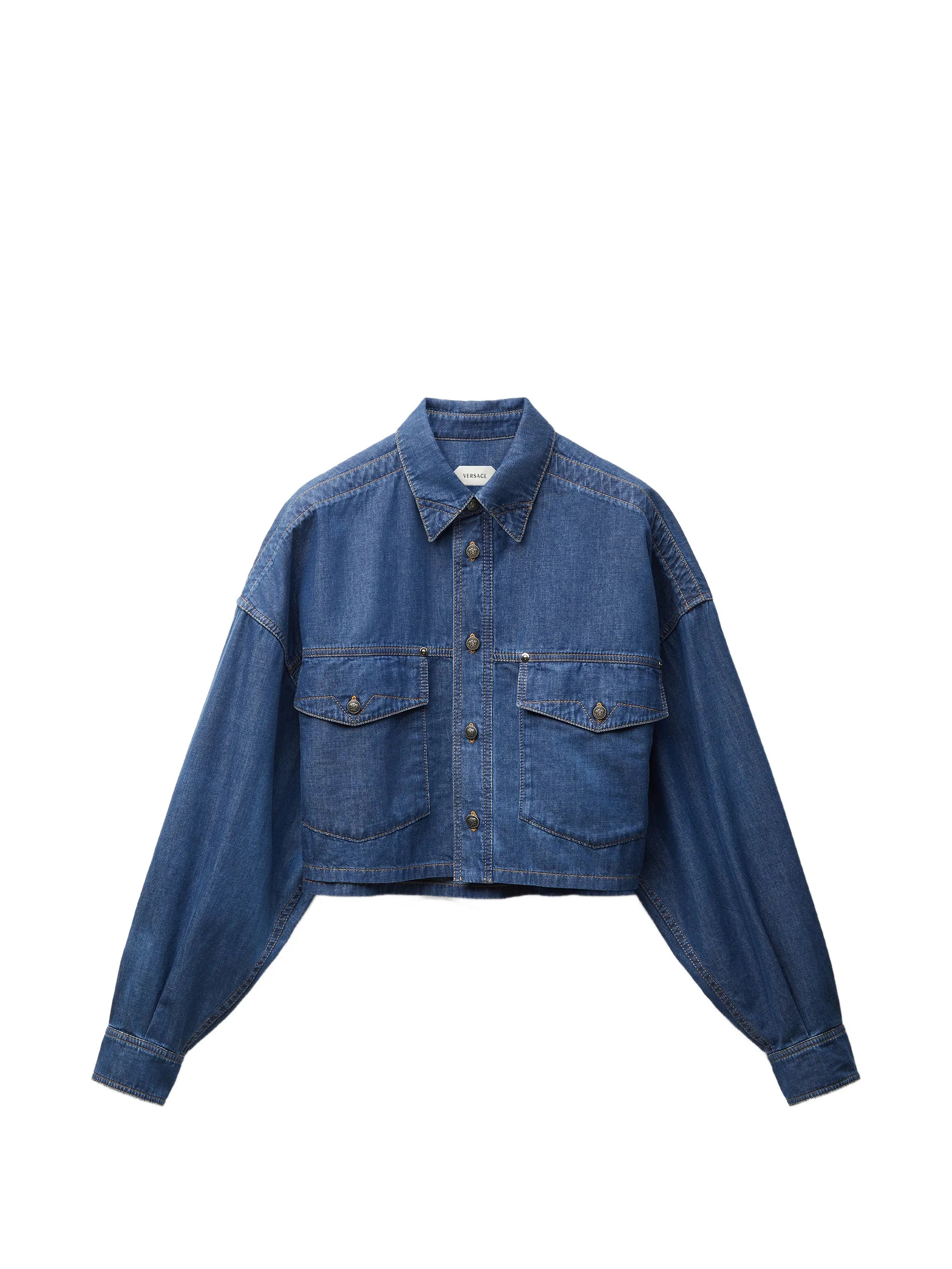 Chambray cropped shirt