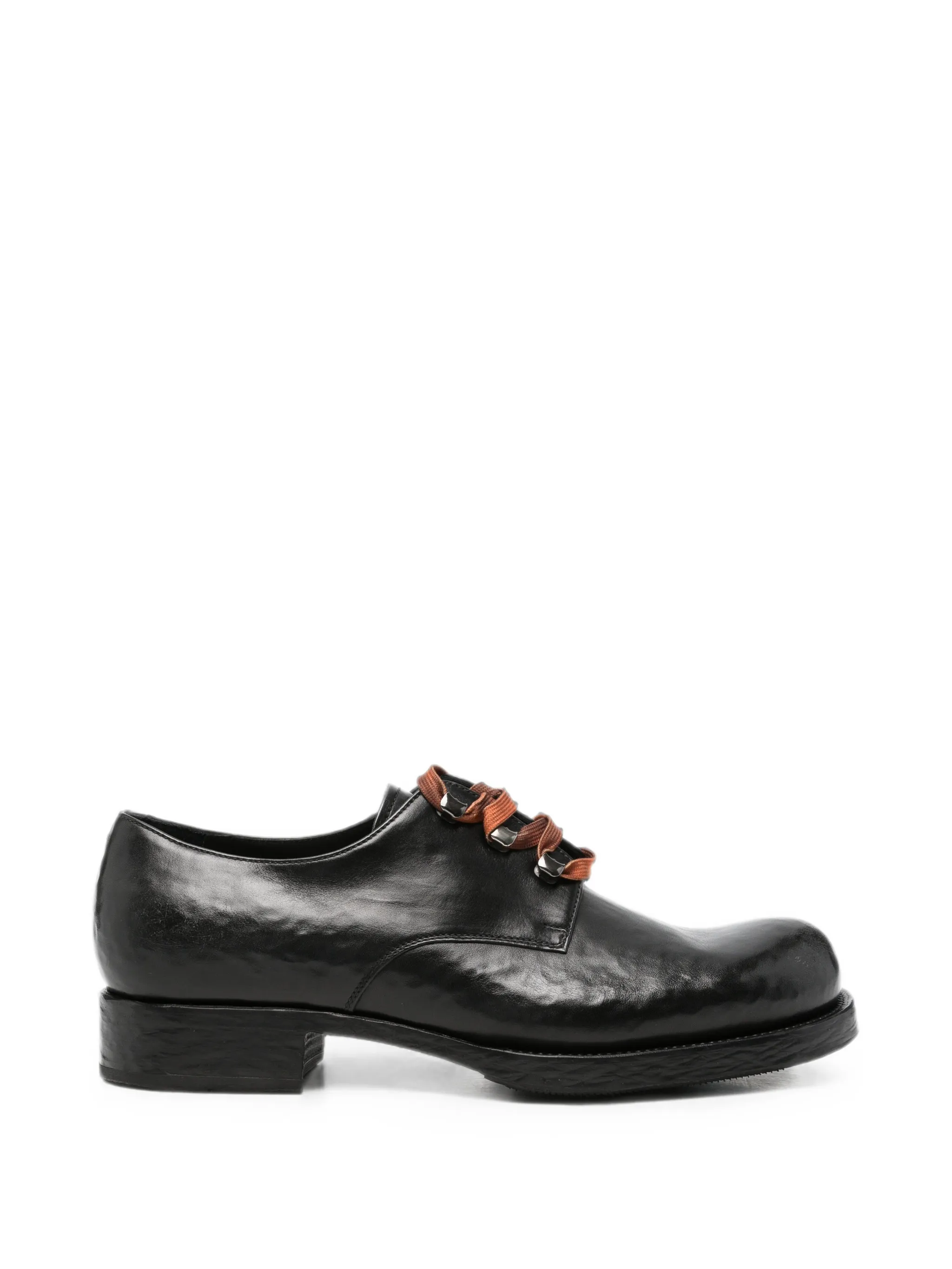 antiqued leather lace-up shoes