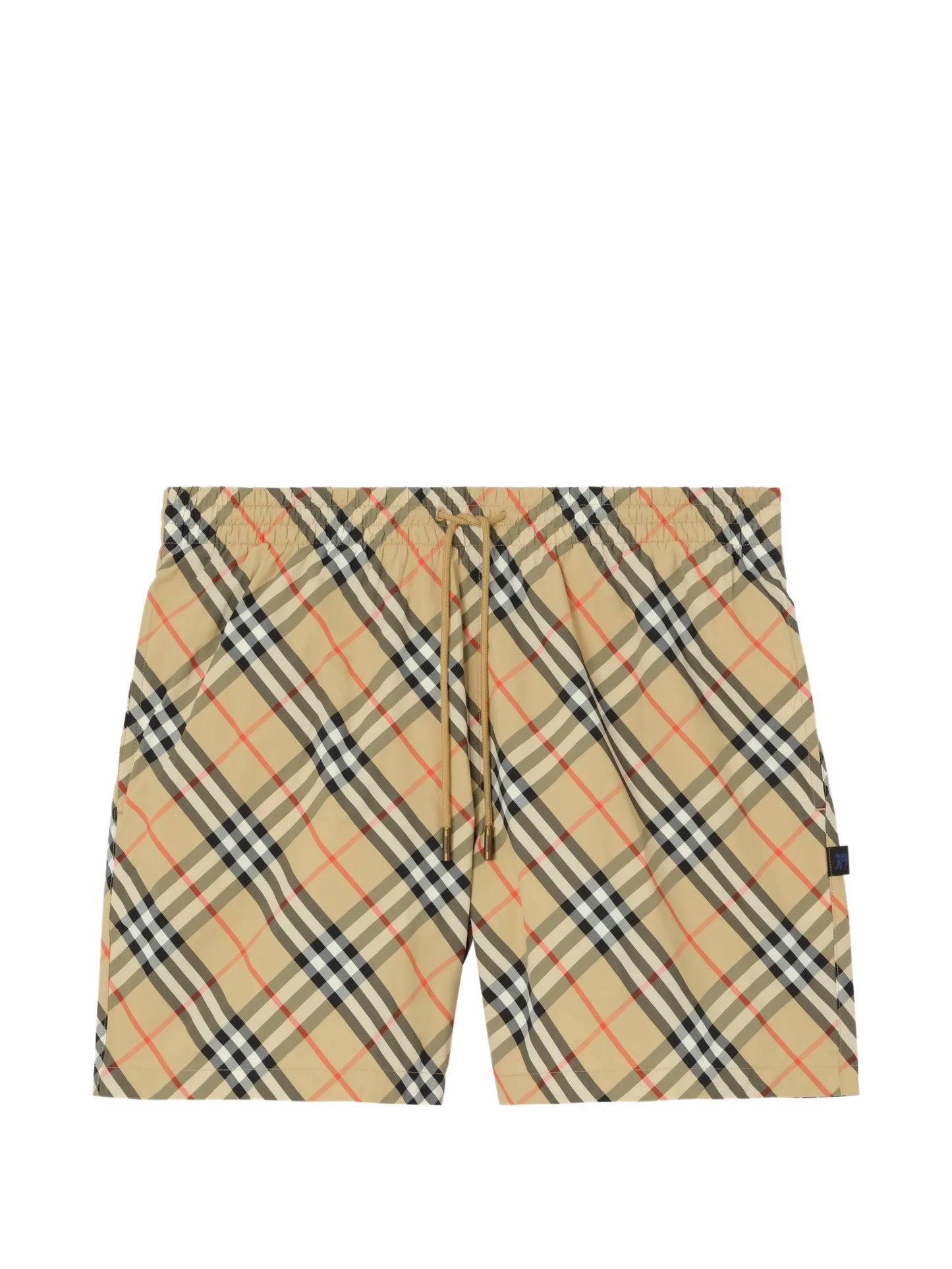 check-pattern swim shorts