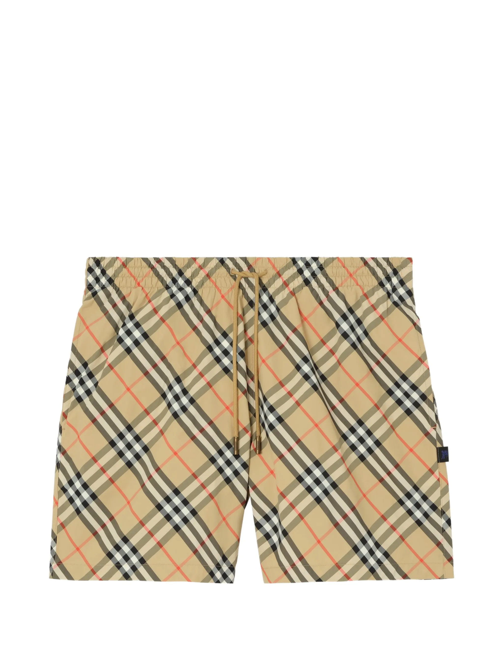 check-print drawstring swim shorts
