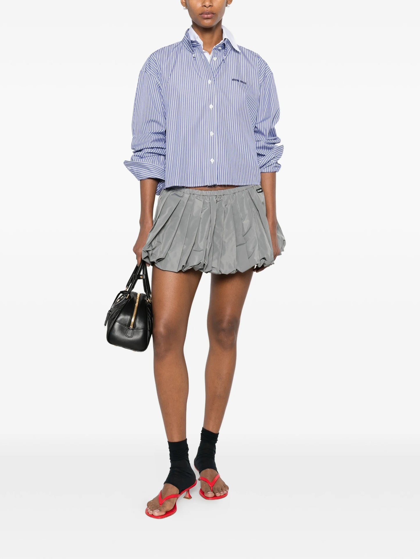 striped cropped shirt