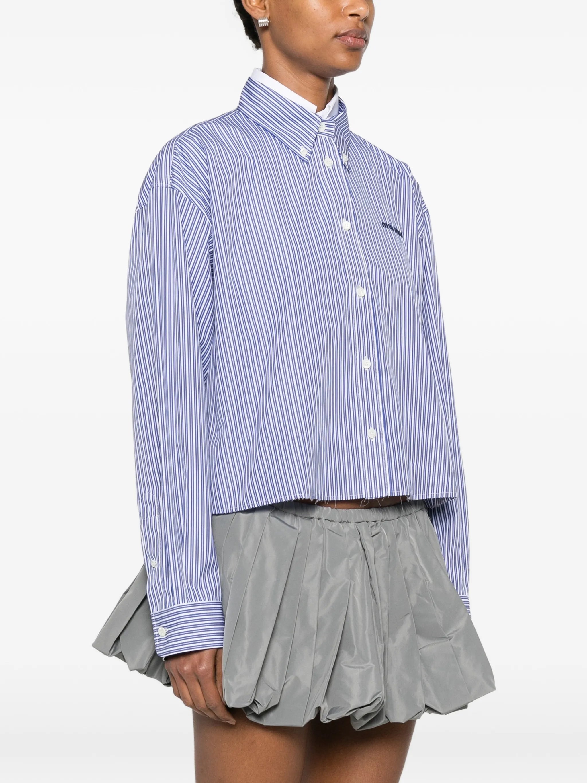 striped cropped shirt