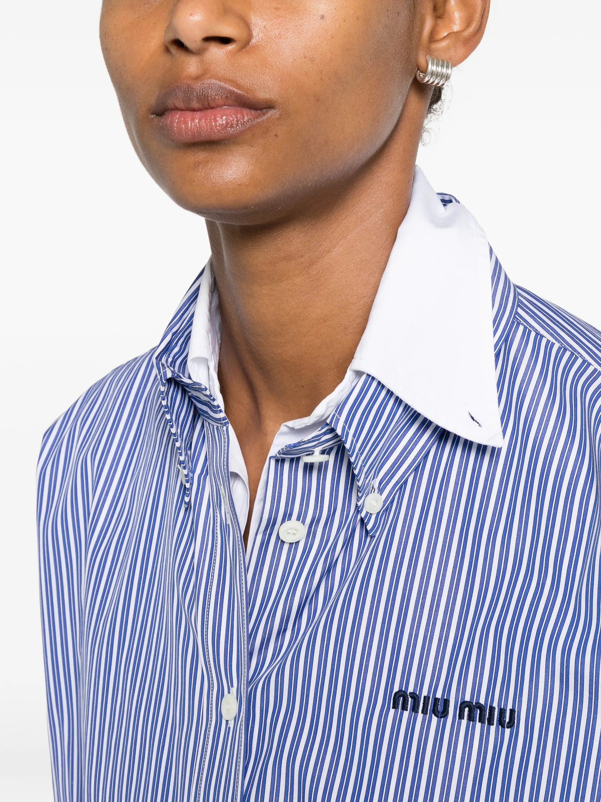 striped cropped shirt