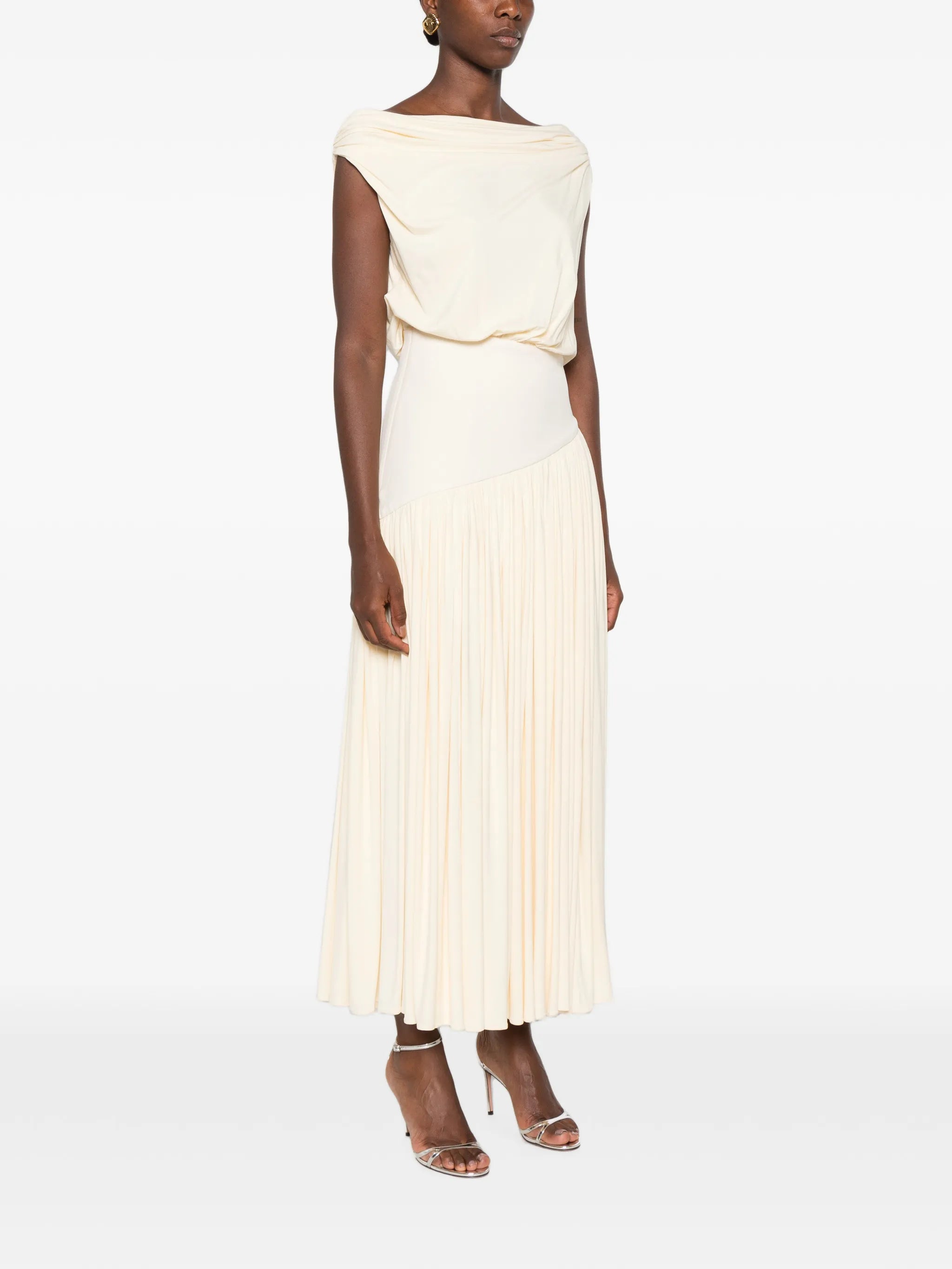 Gwen pleated midi dress