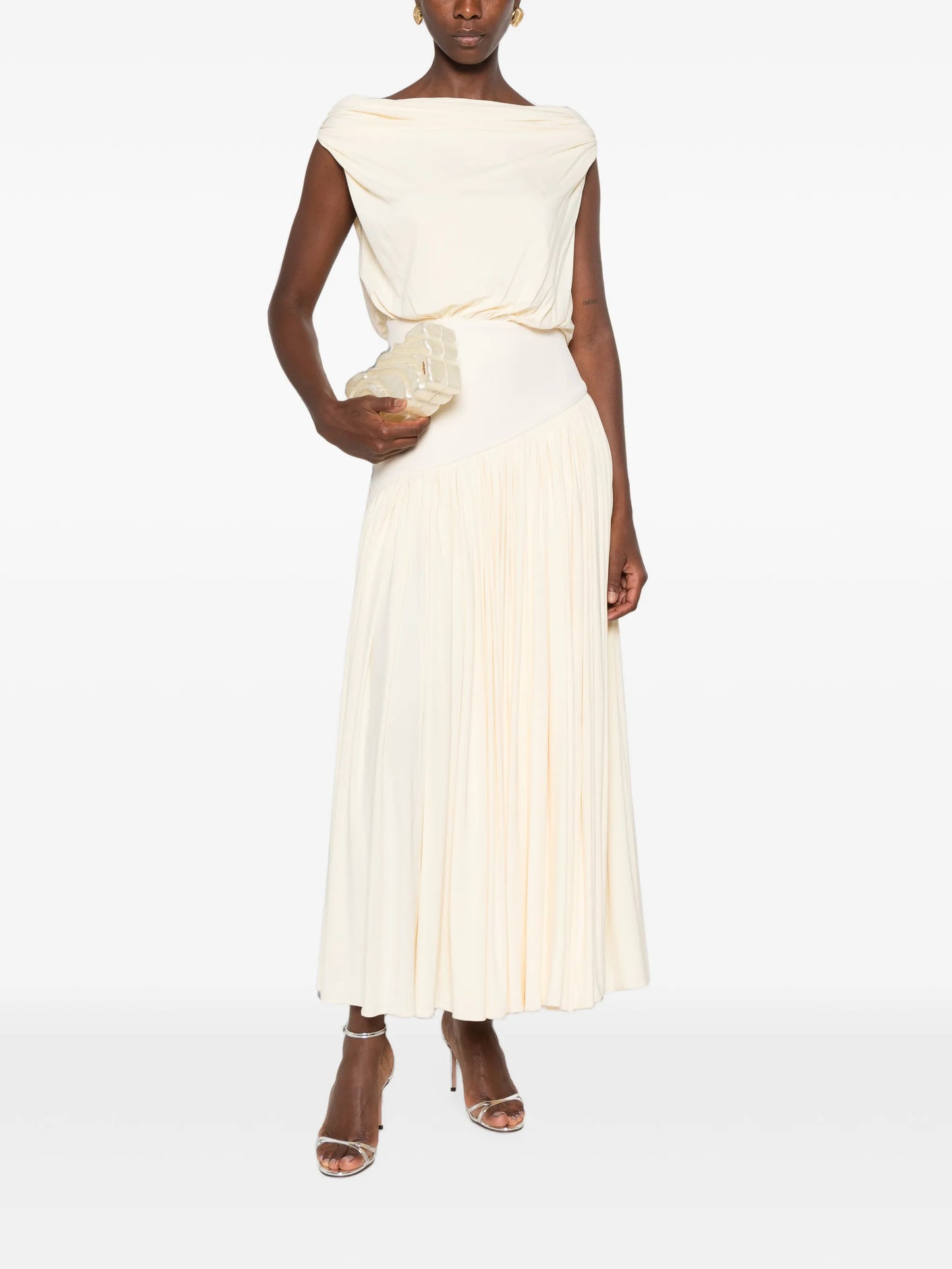 Gwen pleated midi dress