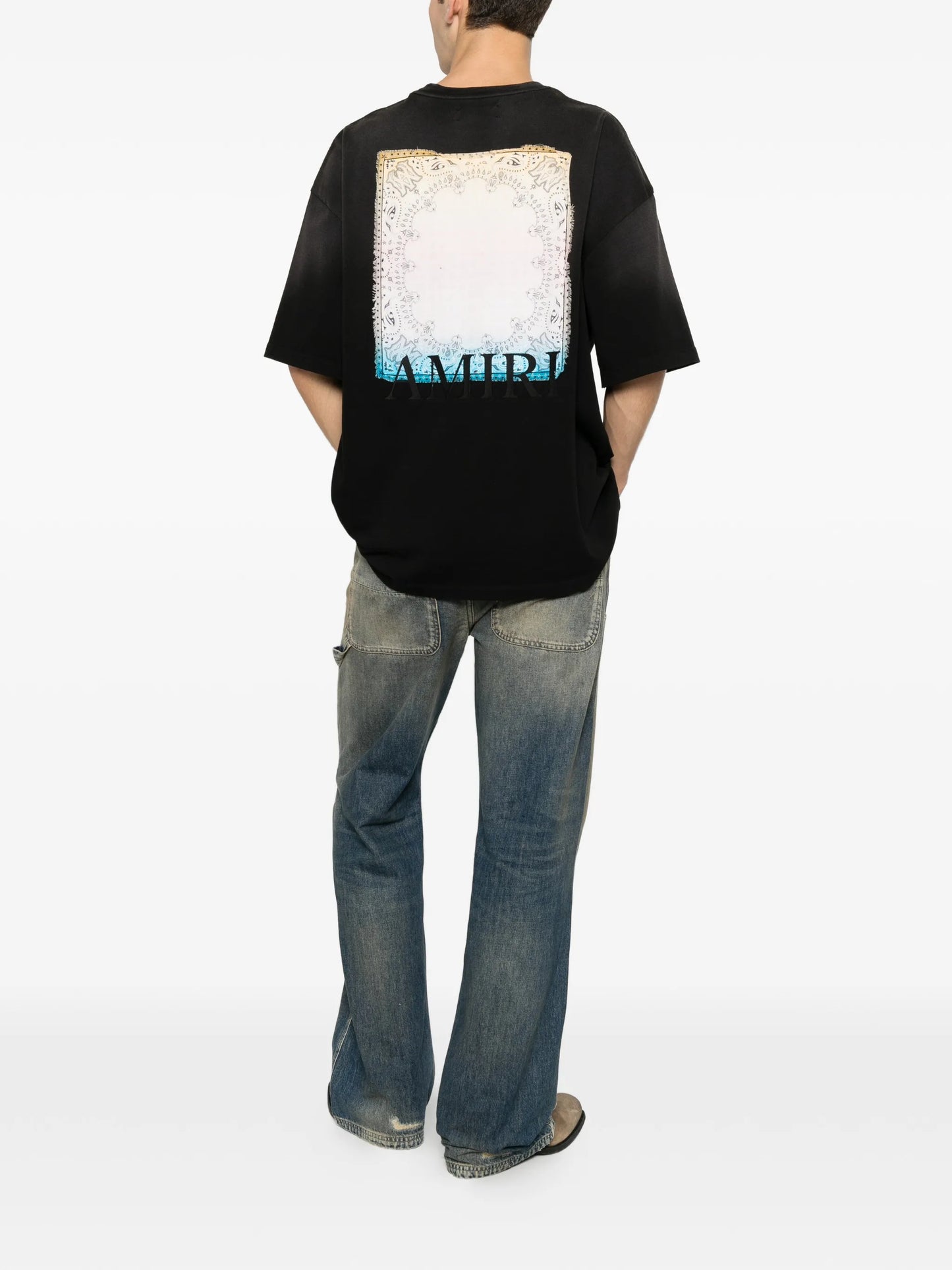 bandana-print logo-embroidered T-shirt