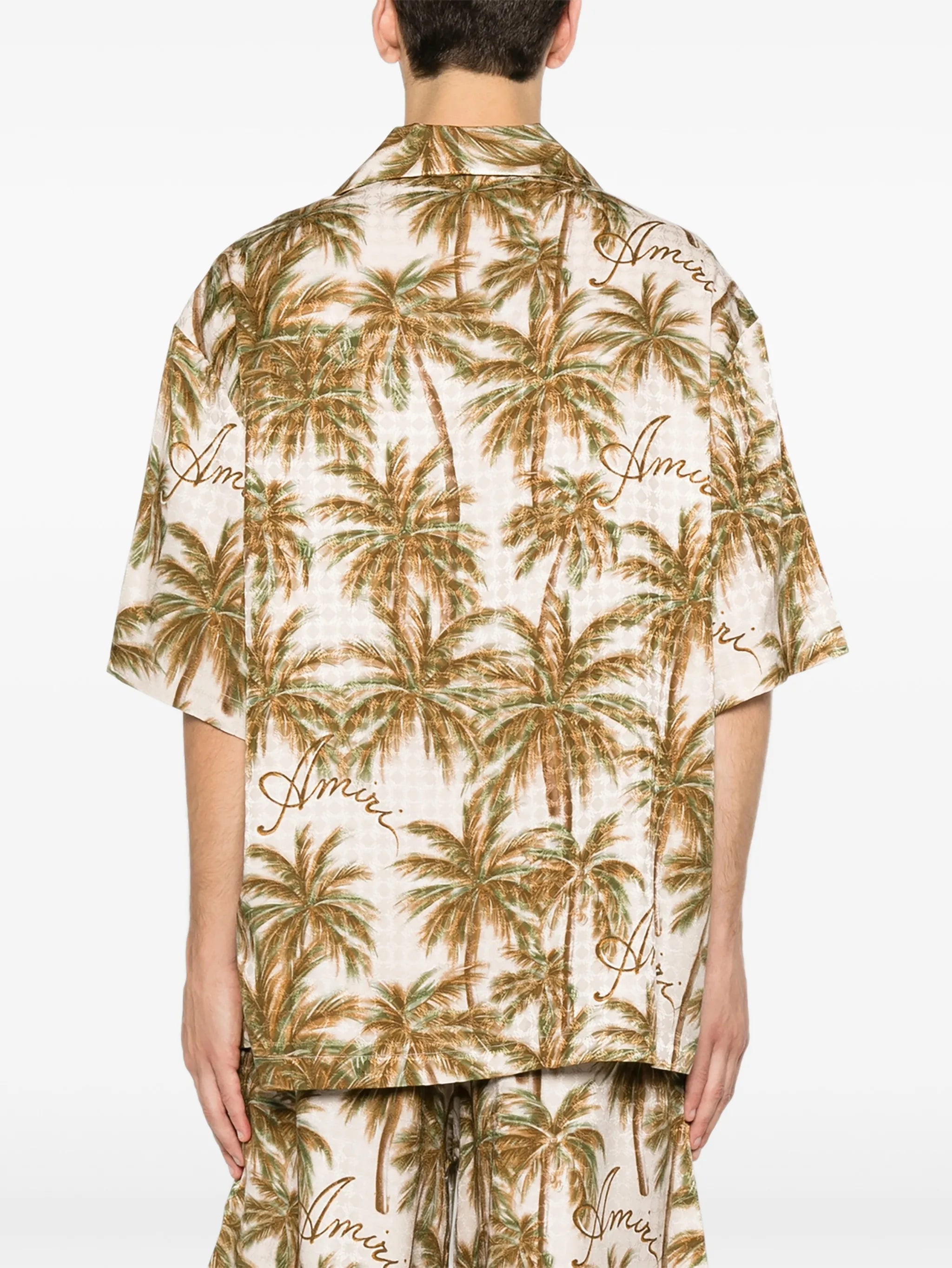 palm-tree-print silk shirt