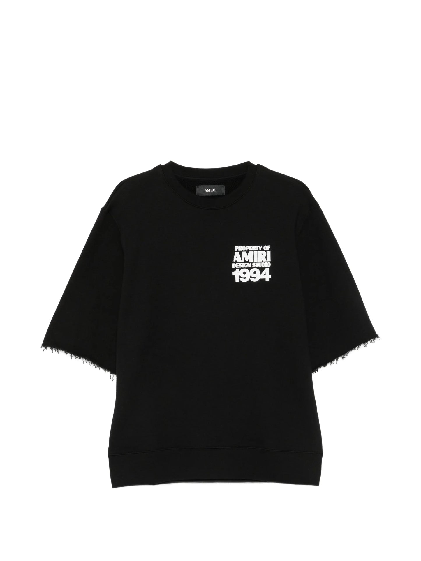 logo-print raw-edge T-shirt