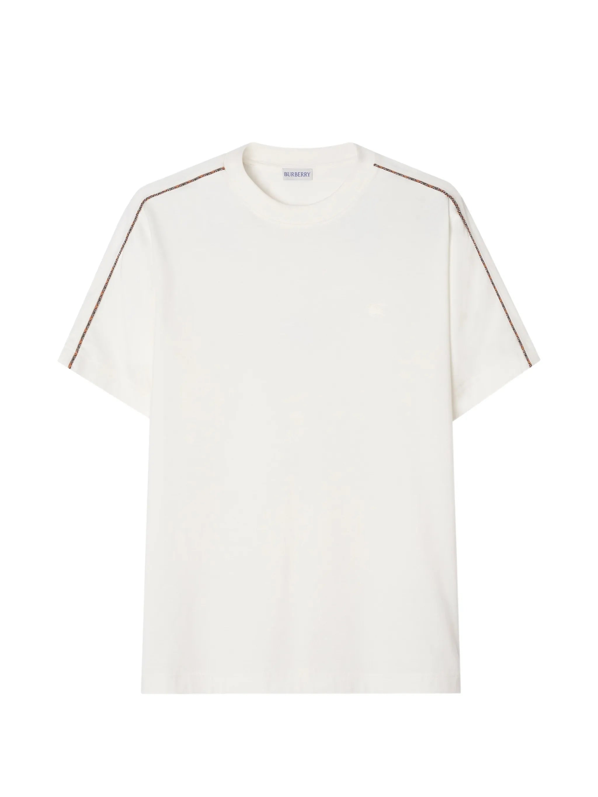 Check piping cotton T-shirt