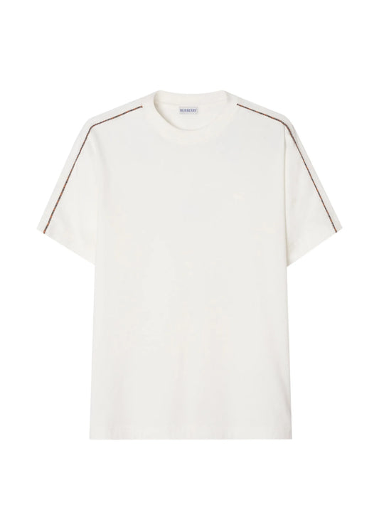Check piping cotton T-shirt