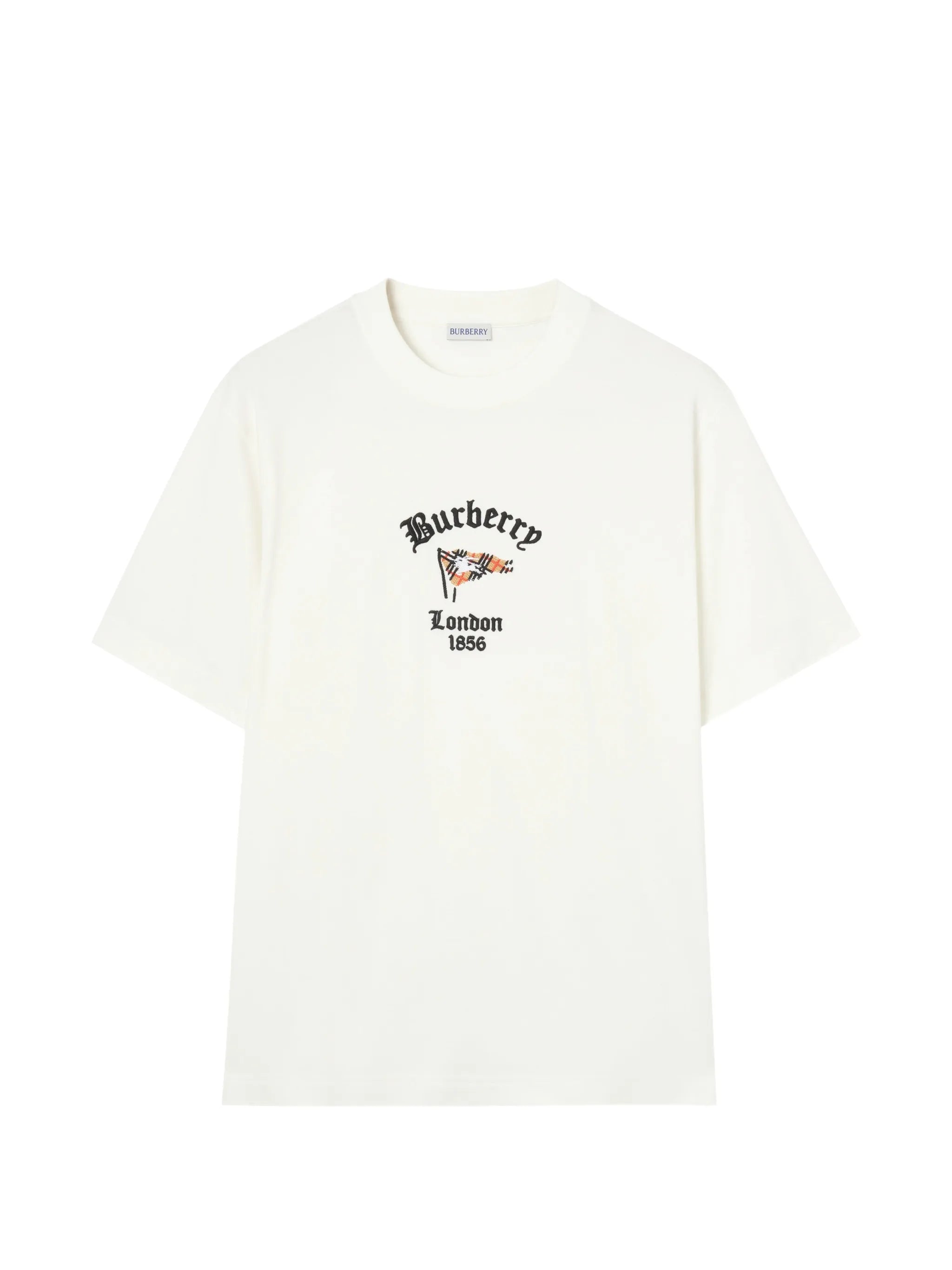 Check-flag cotton T-shirt