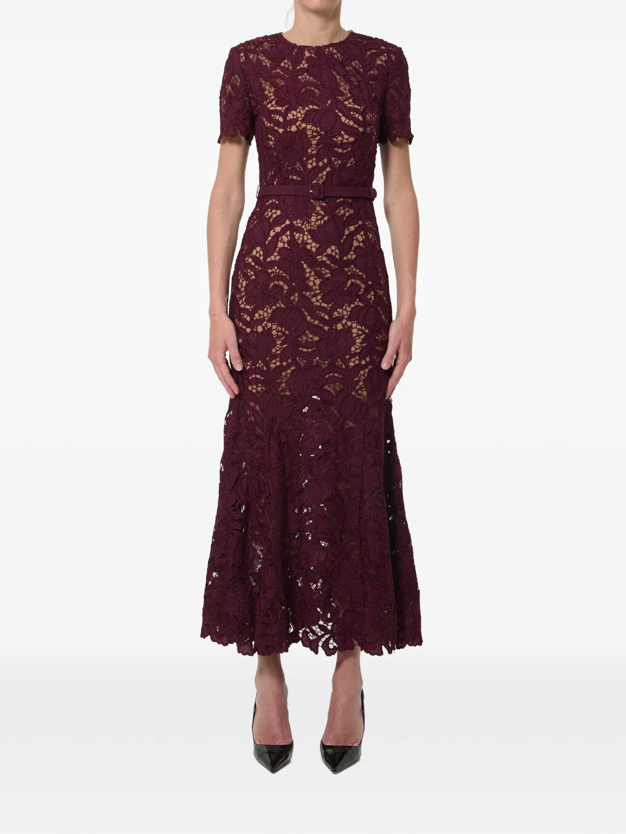 belted midi dress