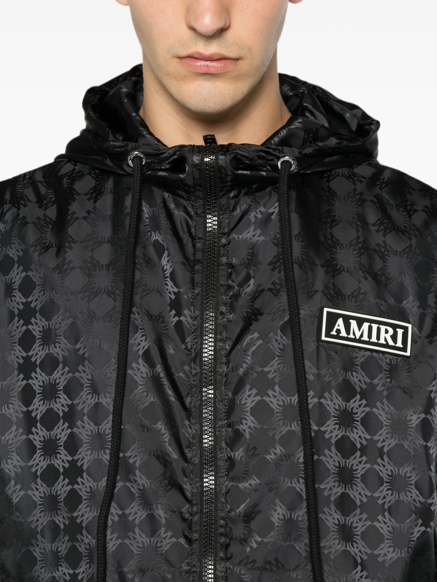 logo-pattern jacket