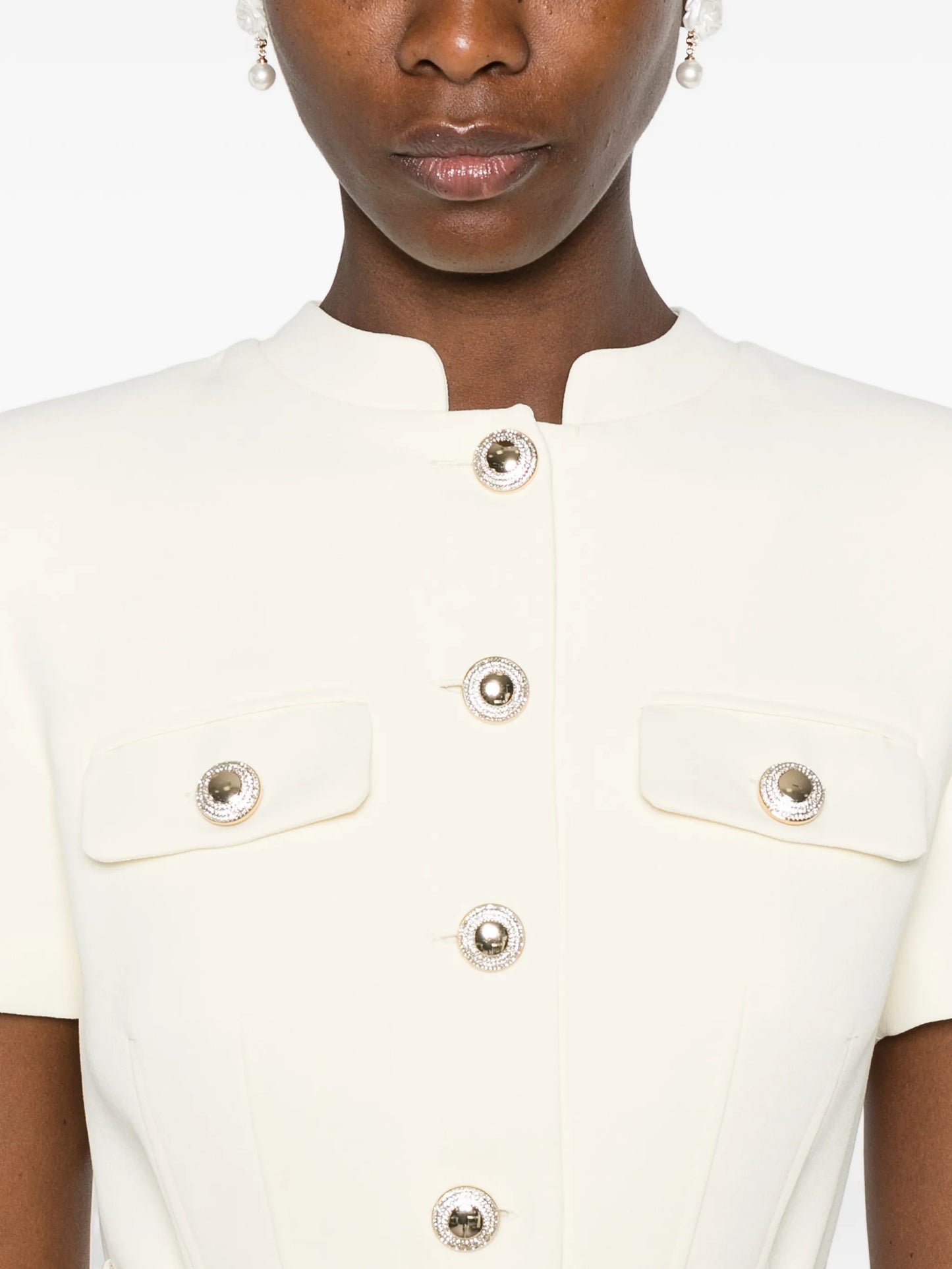 belted-detail button-up maxi dress