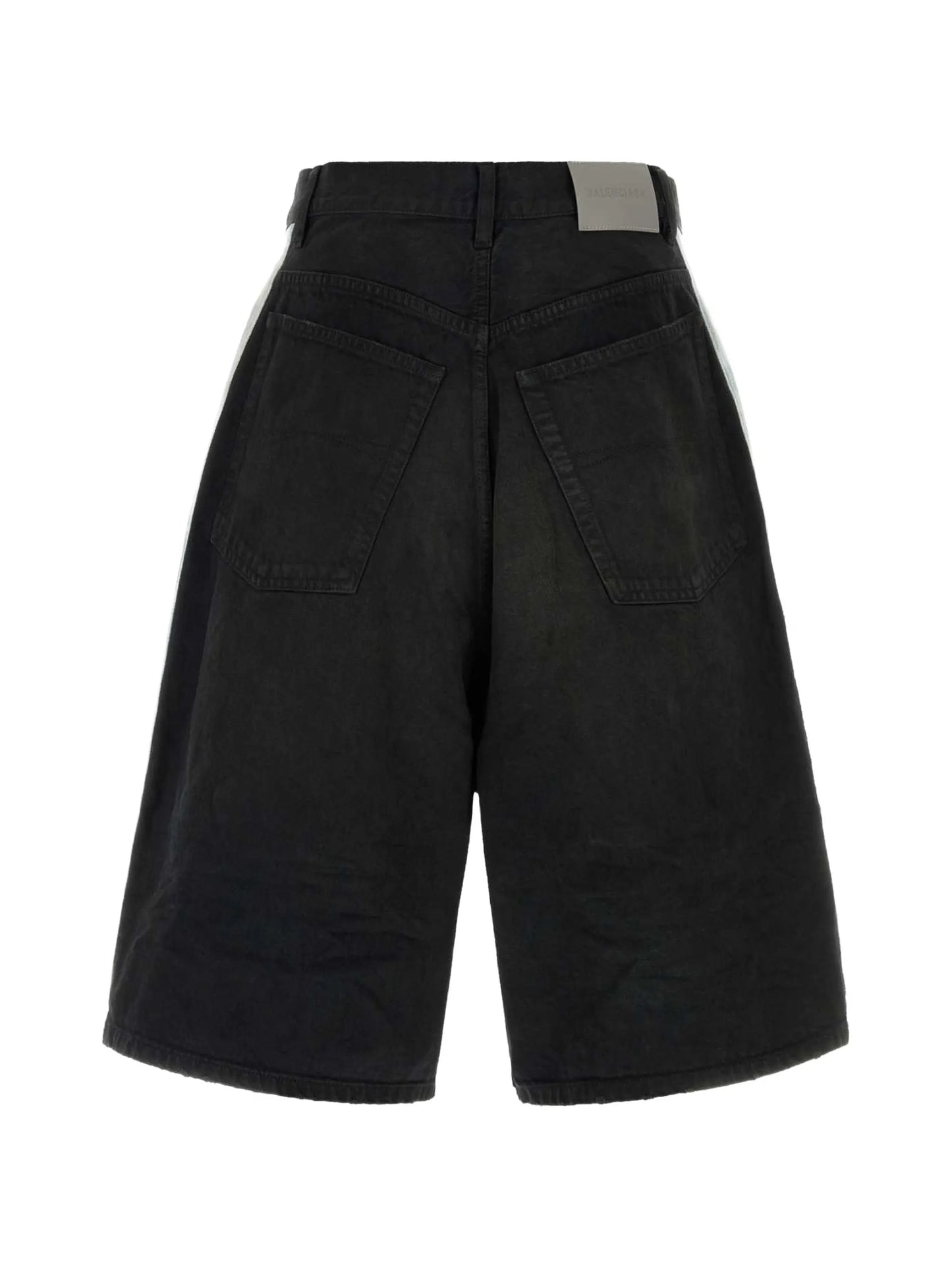 logo-print denim shorts