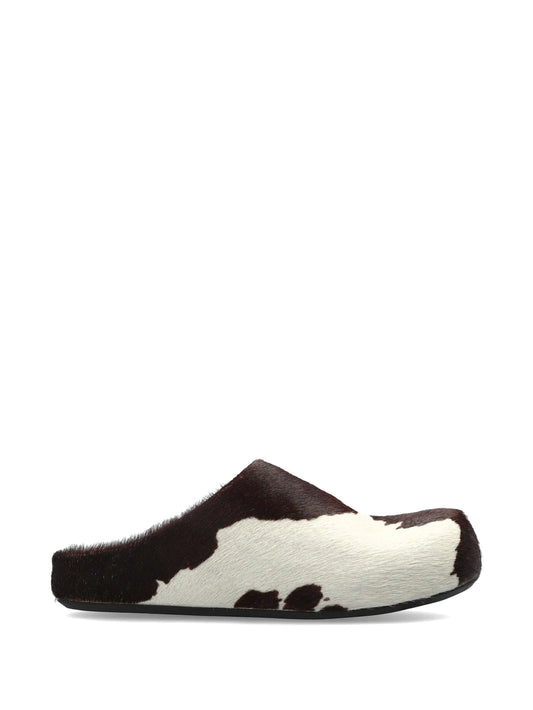 animal-print calf-hair sandals
