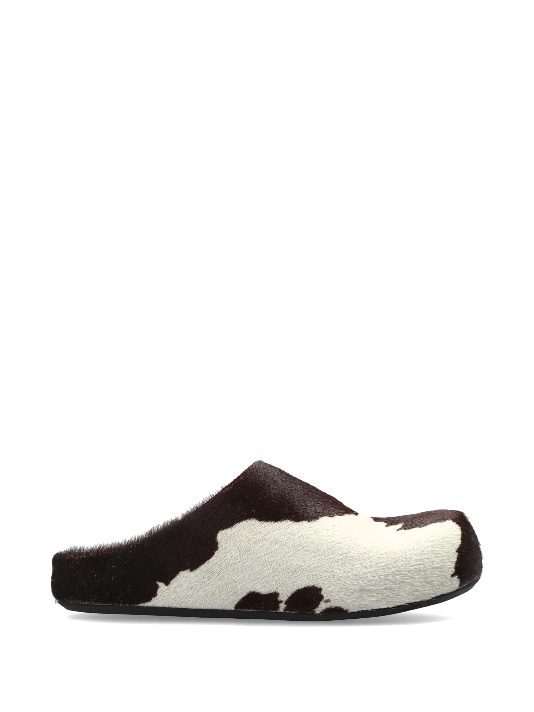 cow-print ponyhair Fussbett sabots