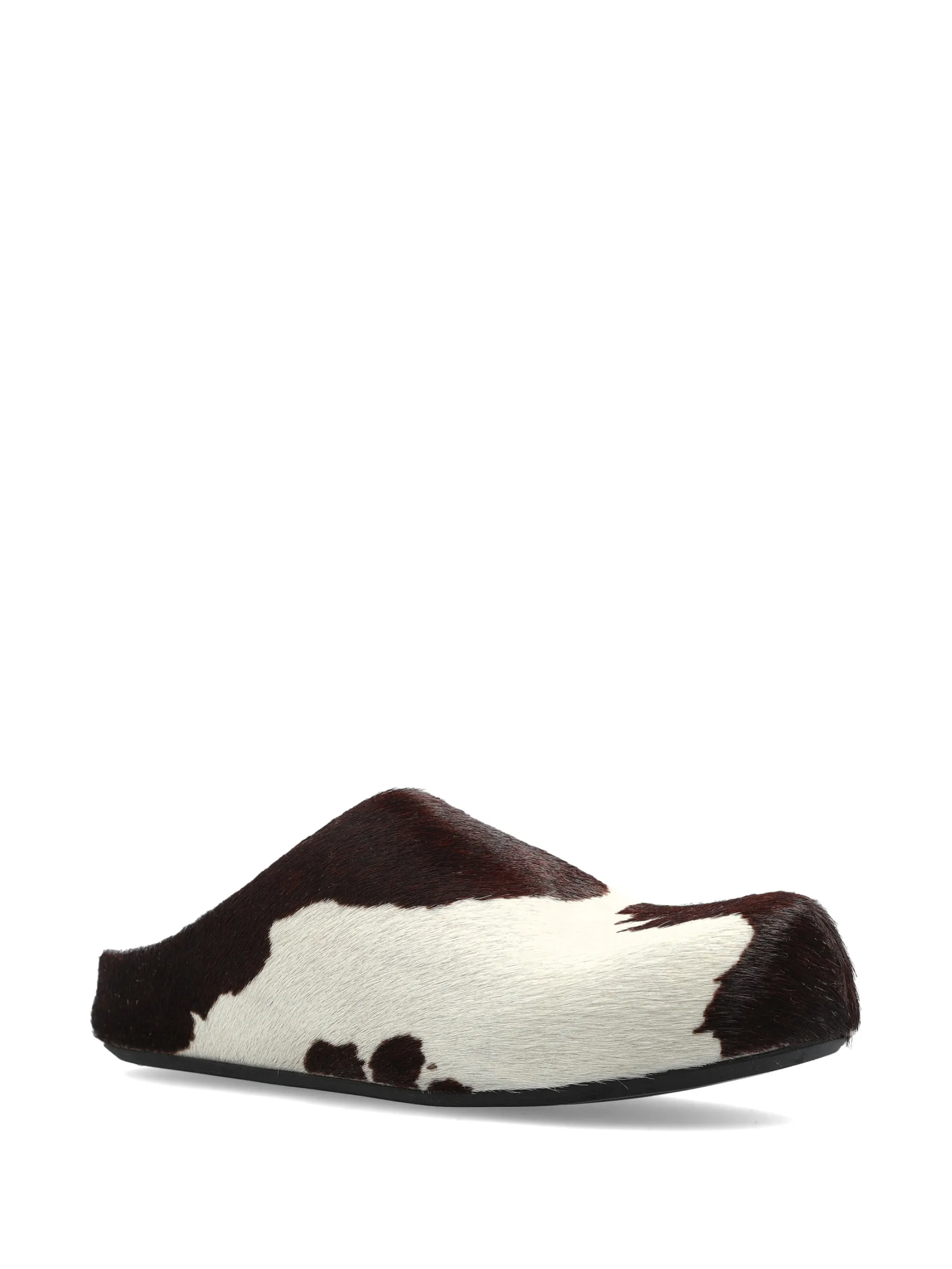 cow-print ponyhair Fussbett sabots