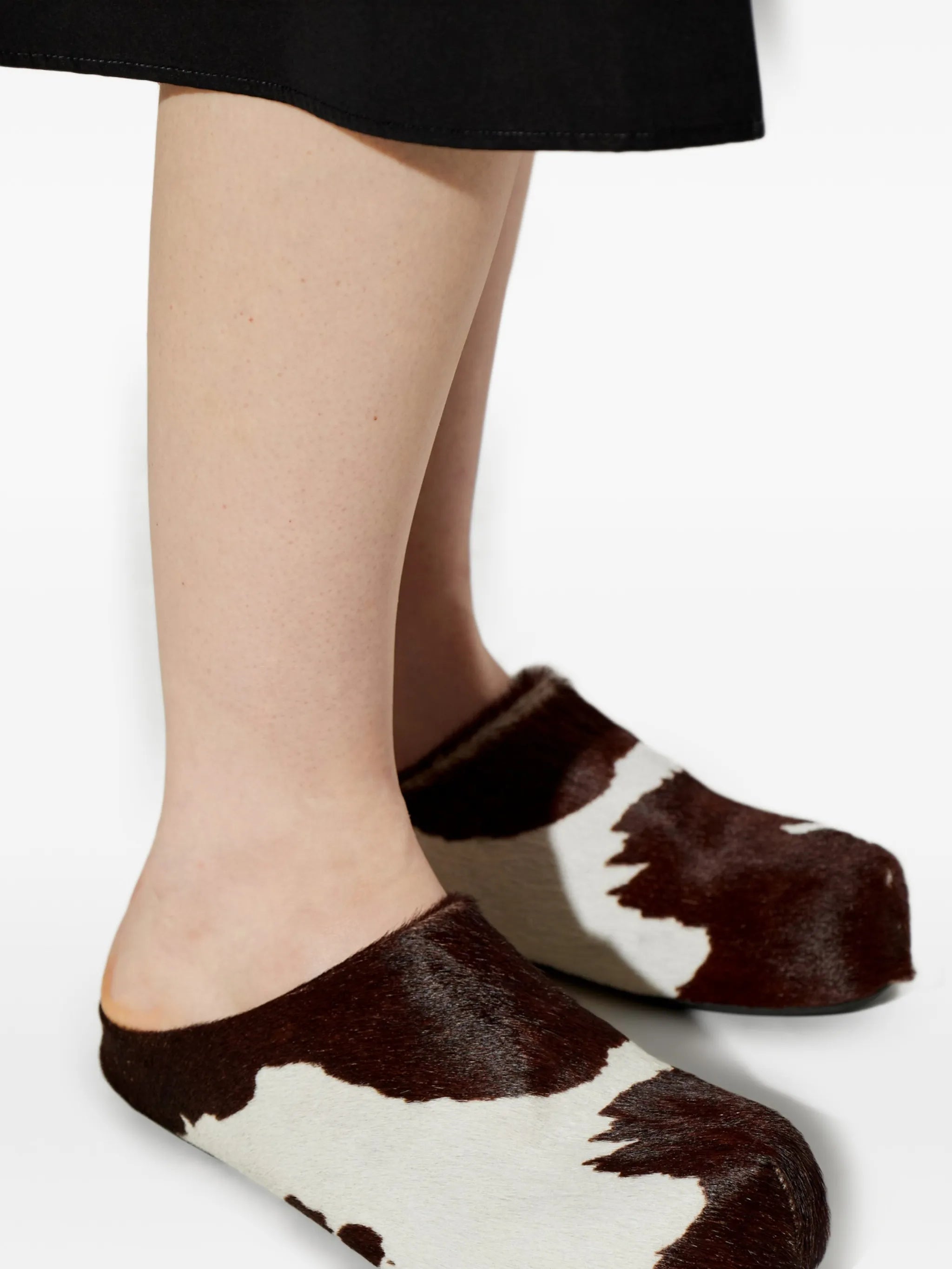 animal-print calf-hair sandals
