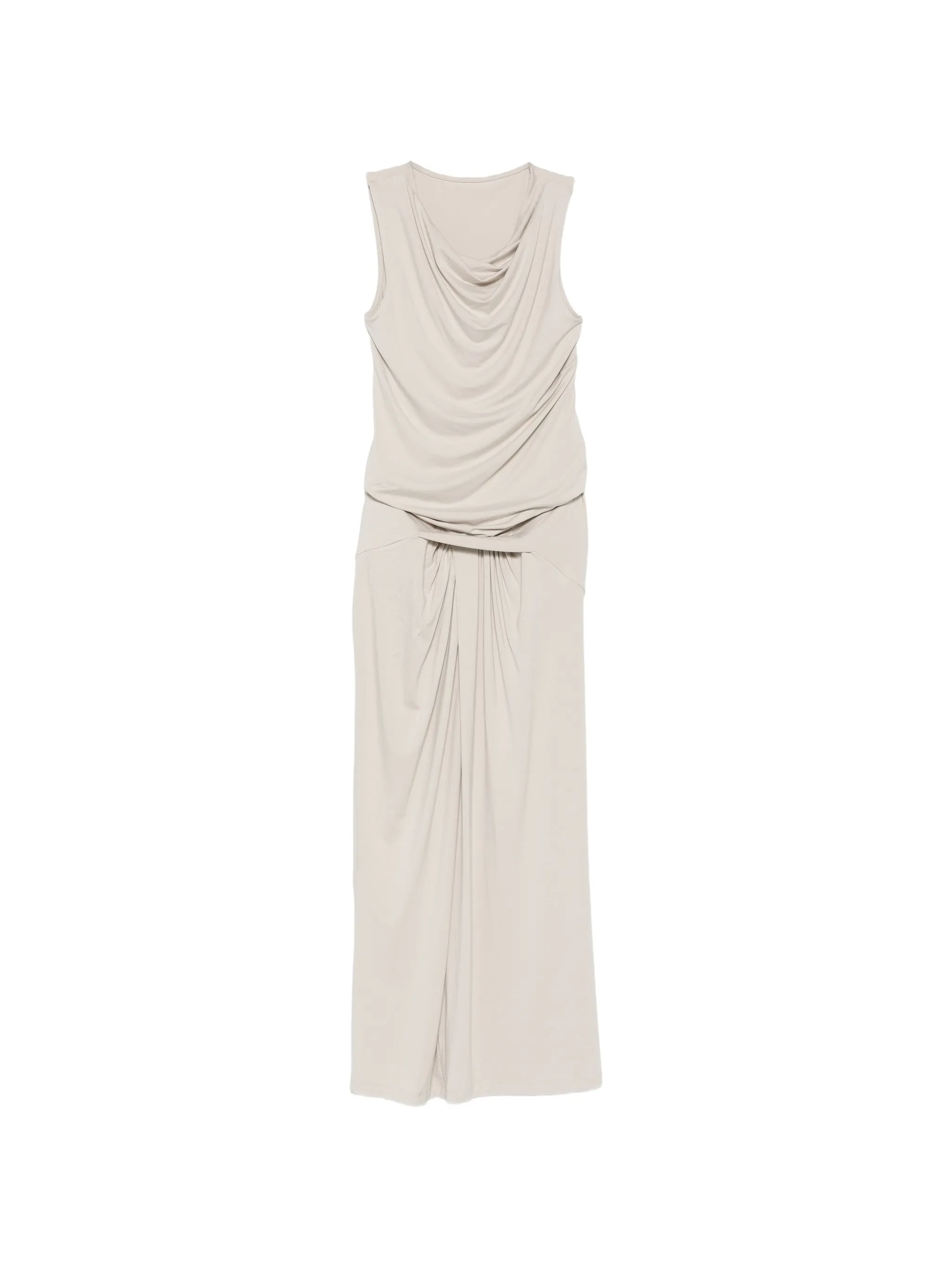 sleeveless draped maxi dress