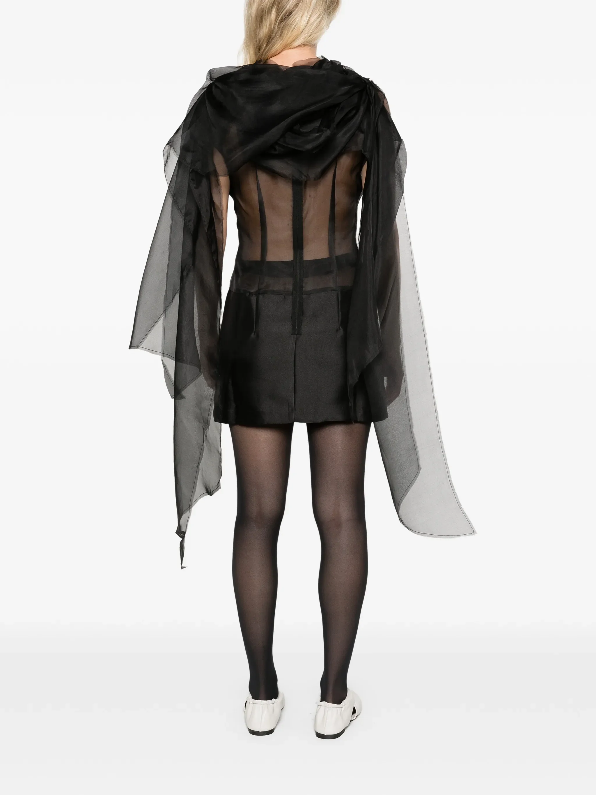 Shift dress black satin