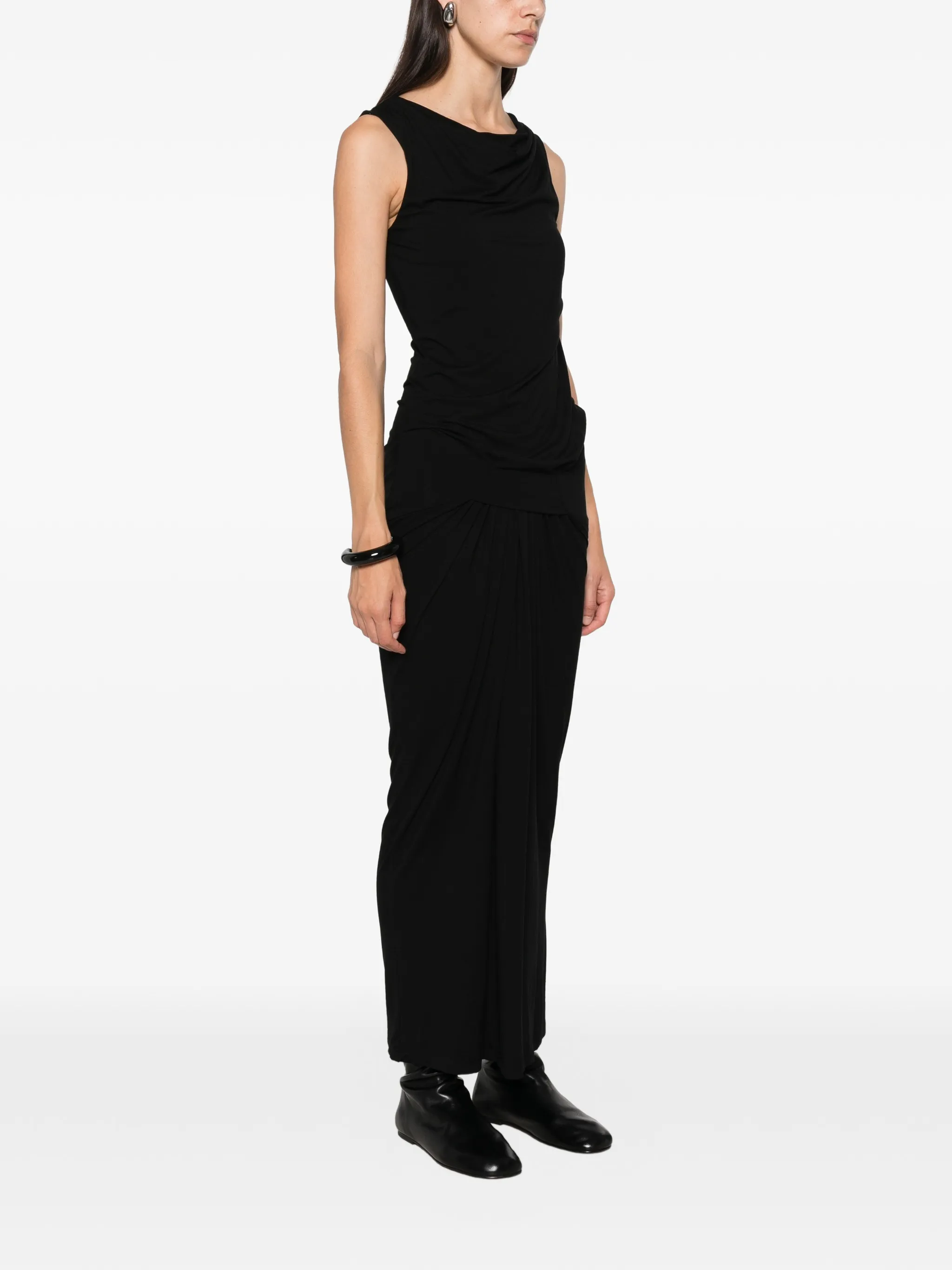 draped sleeveless maxi dress