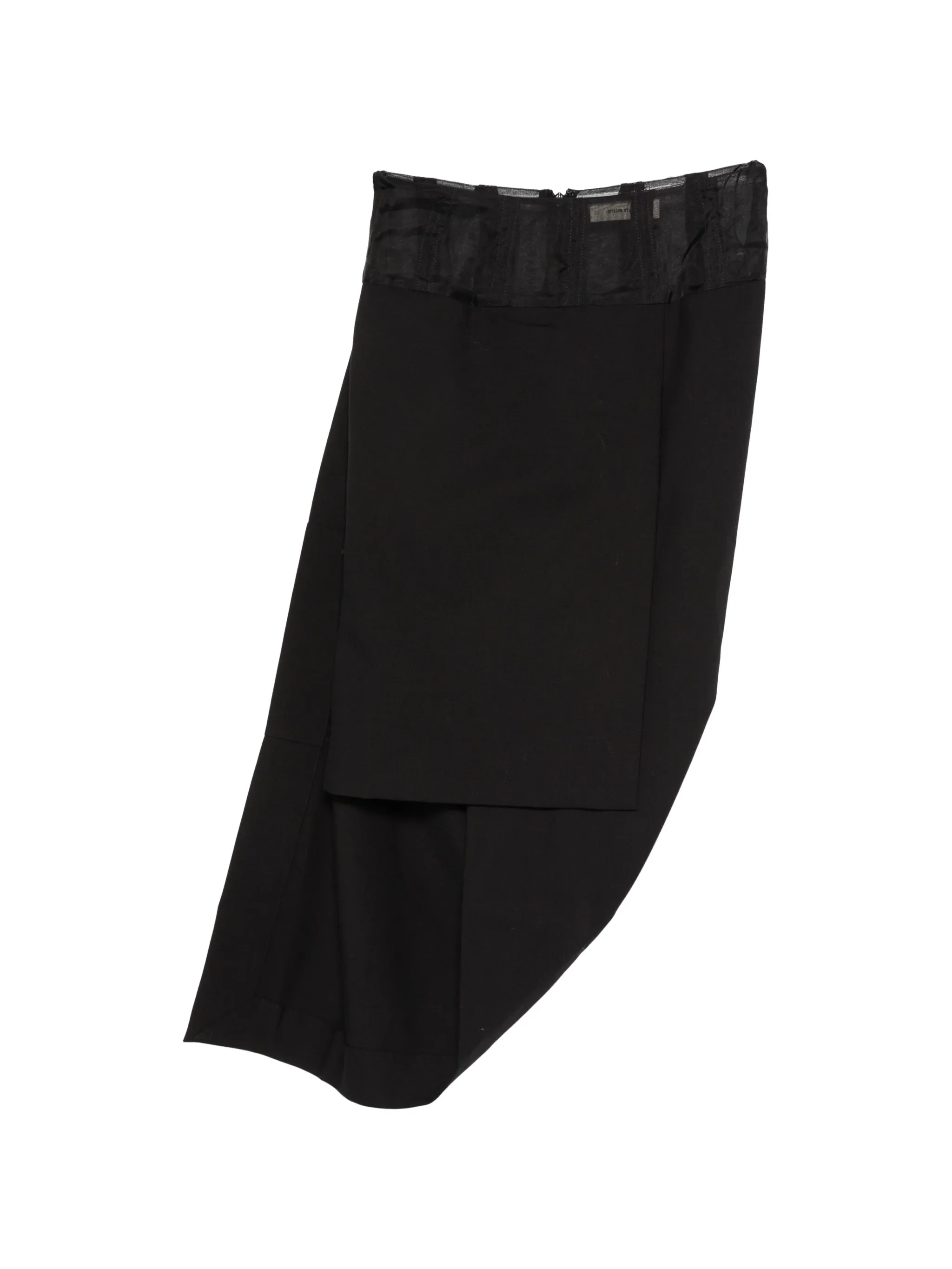 tailored drape skirt black