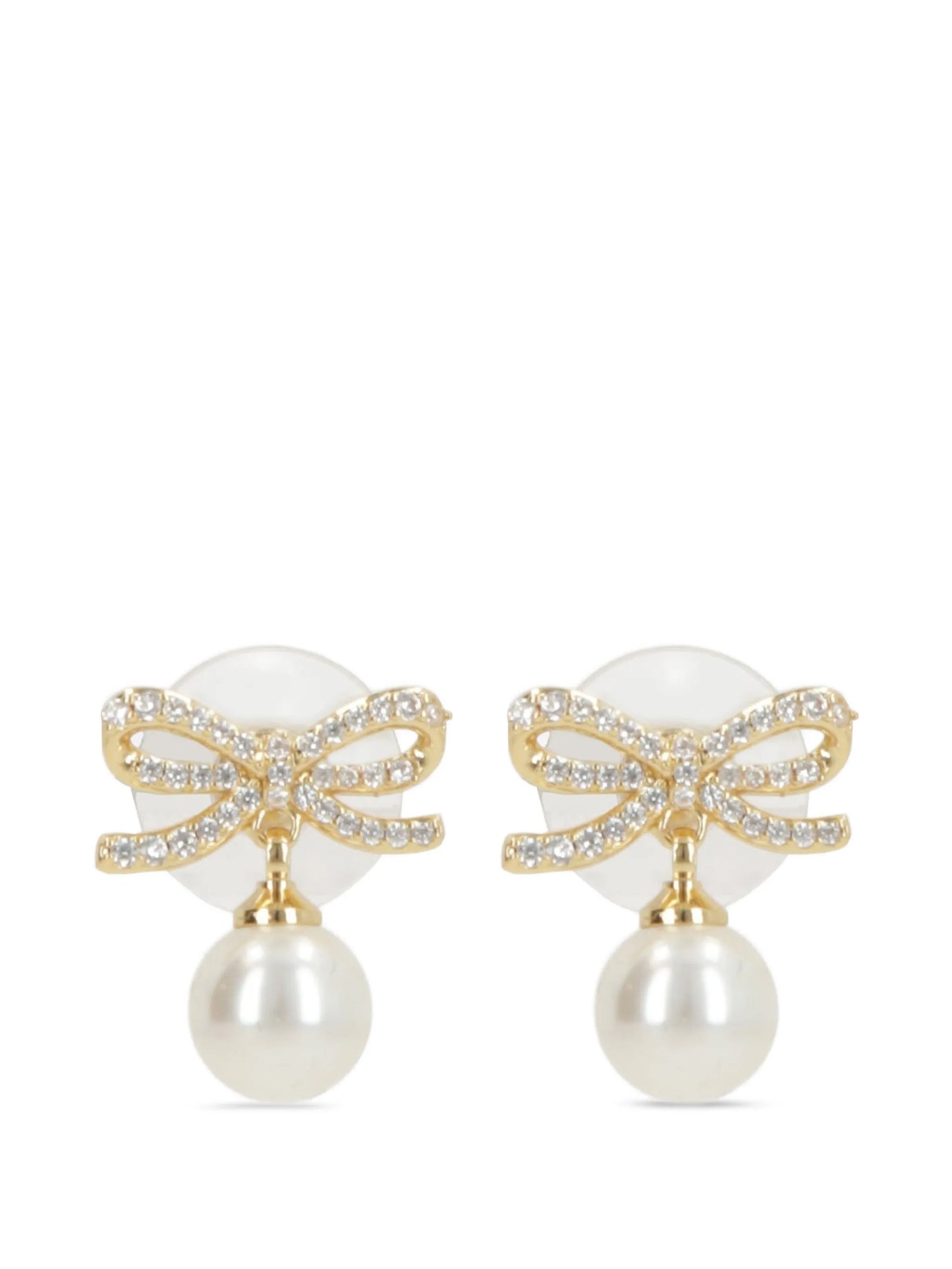 bow-detail pearl-drop earrings