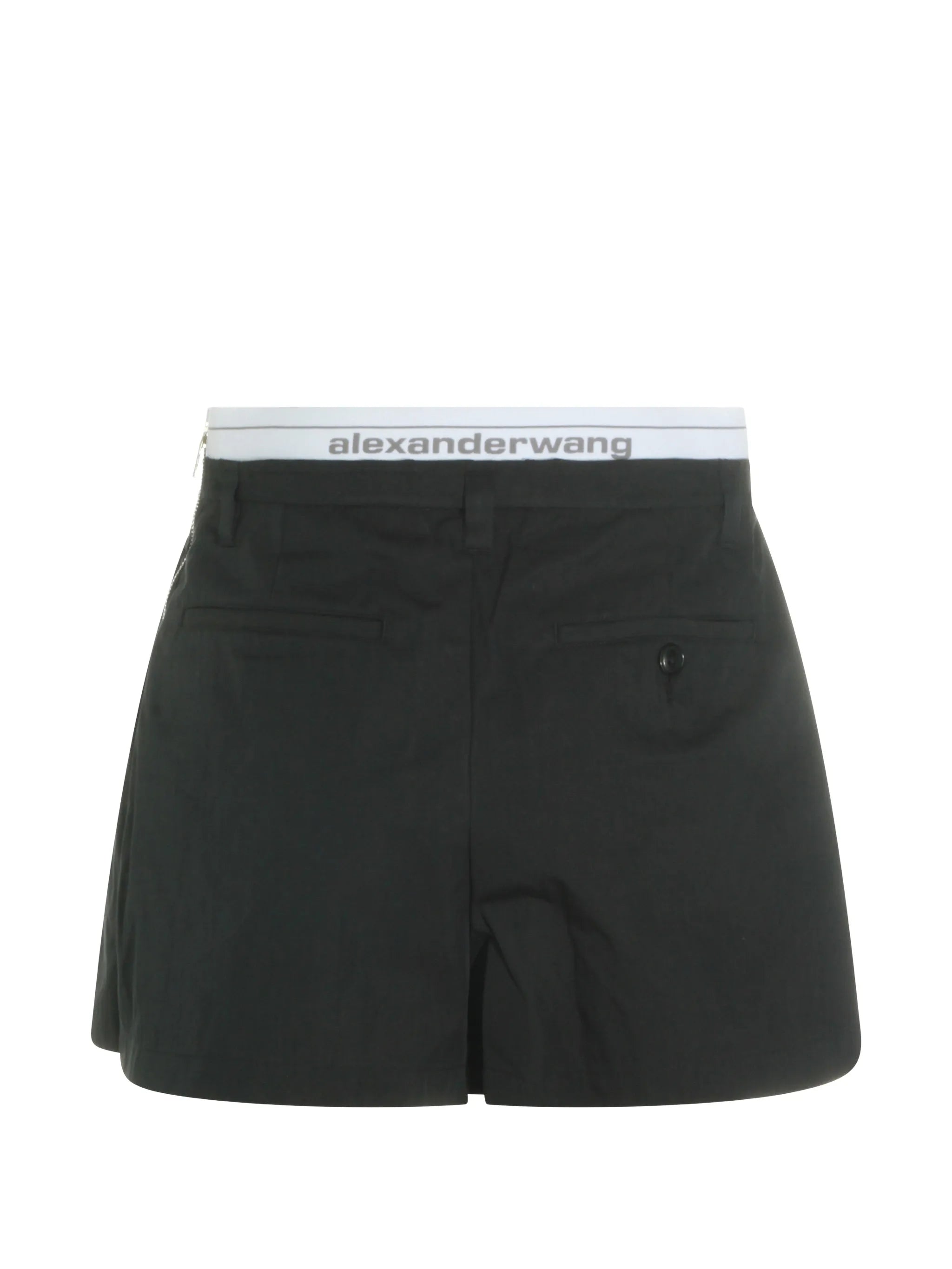 logo-waistband pleated shorts