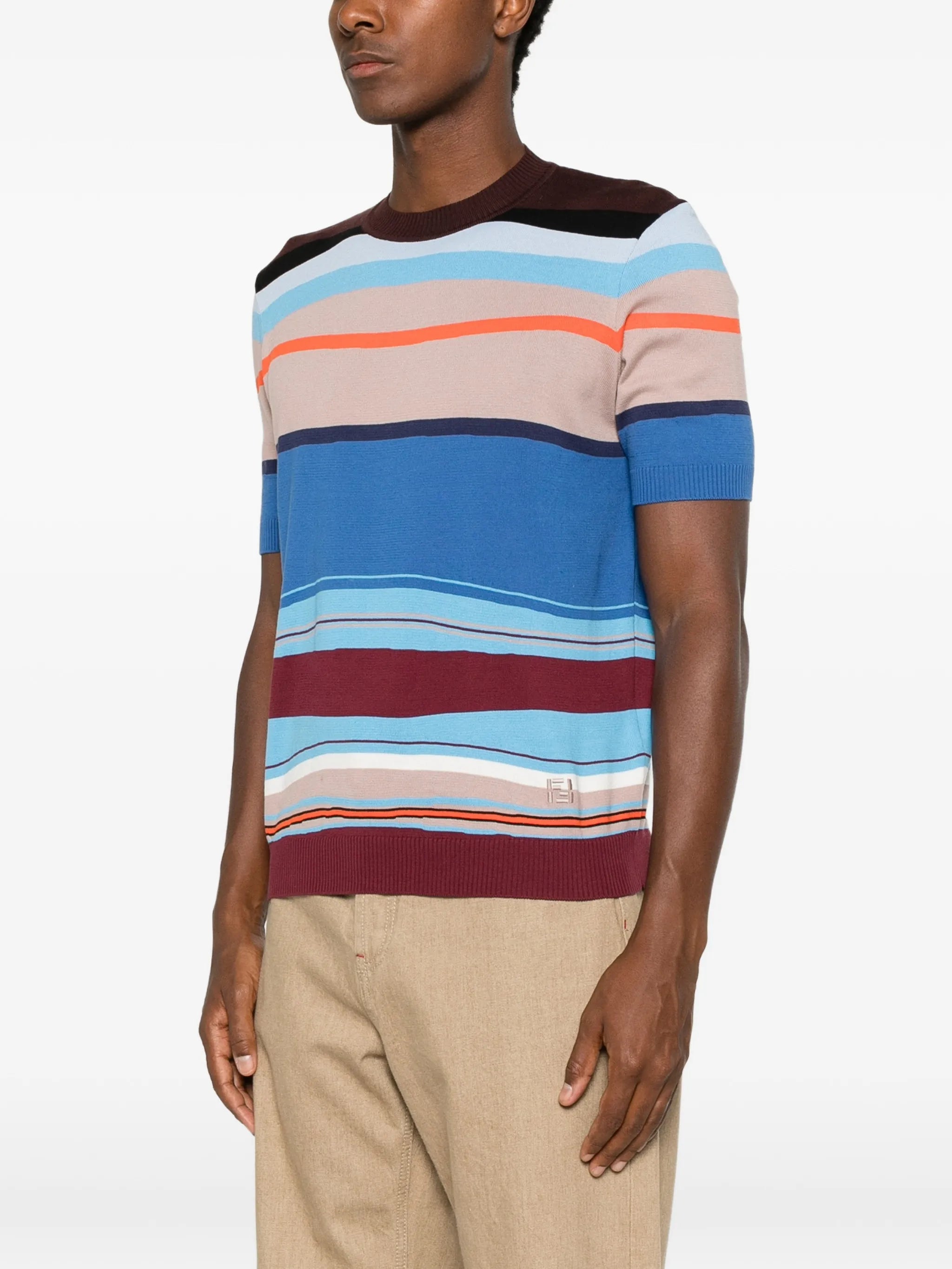 striped short-sleeve top
