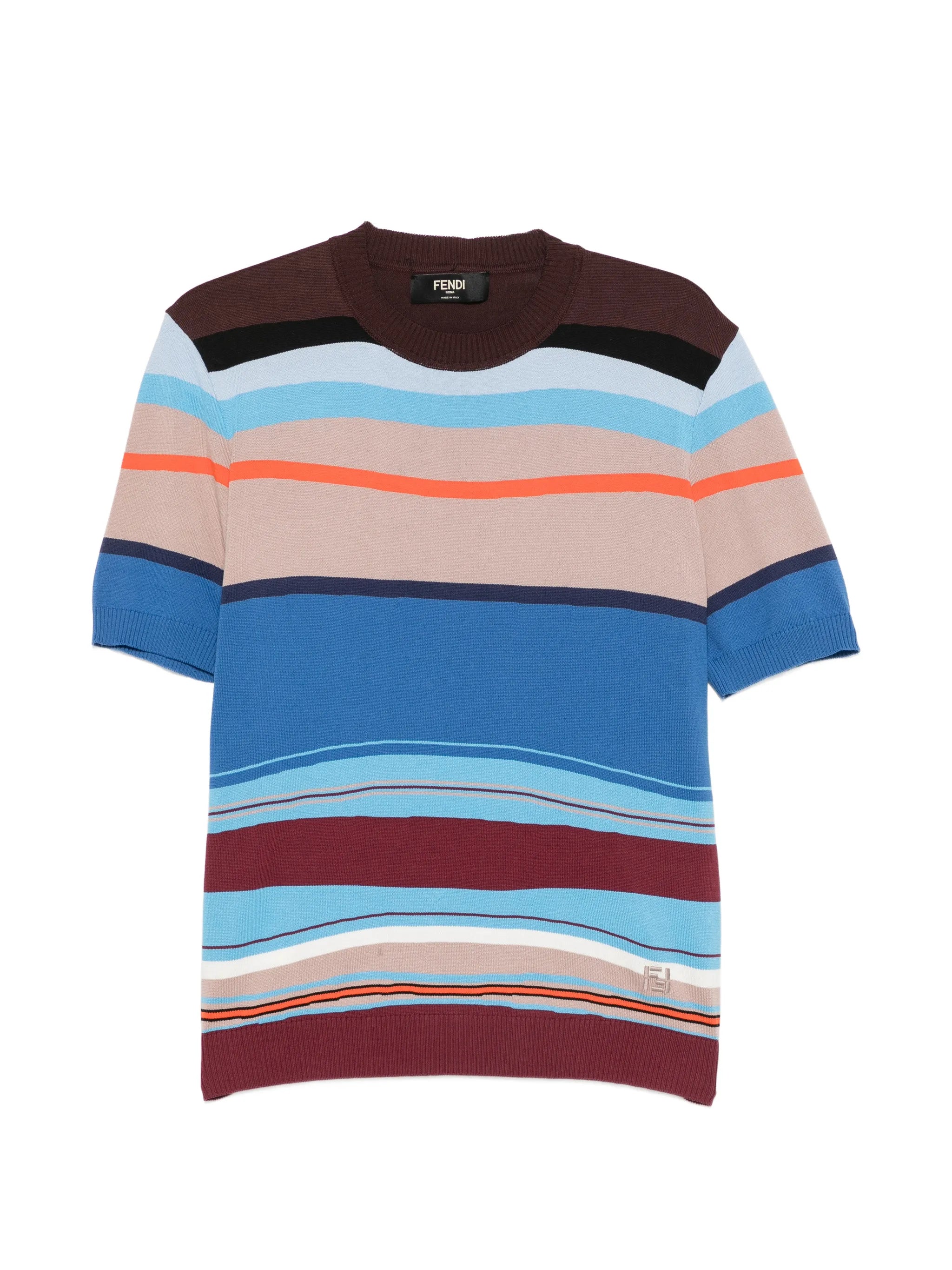striped short-sleeve top