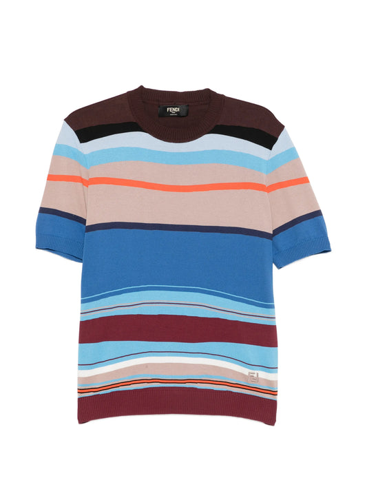 striped short-sleeve top