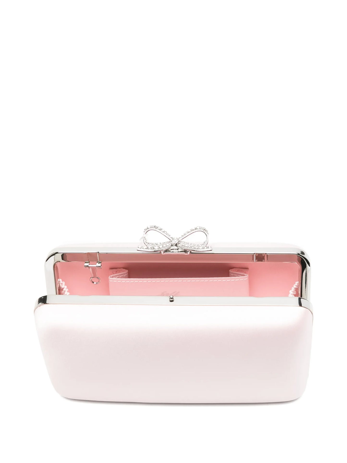 bow-embellished satin mini clutch bag