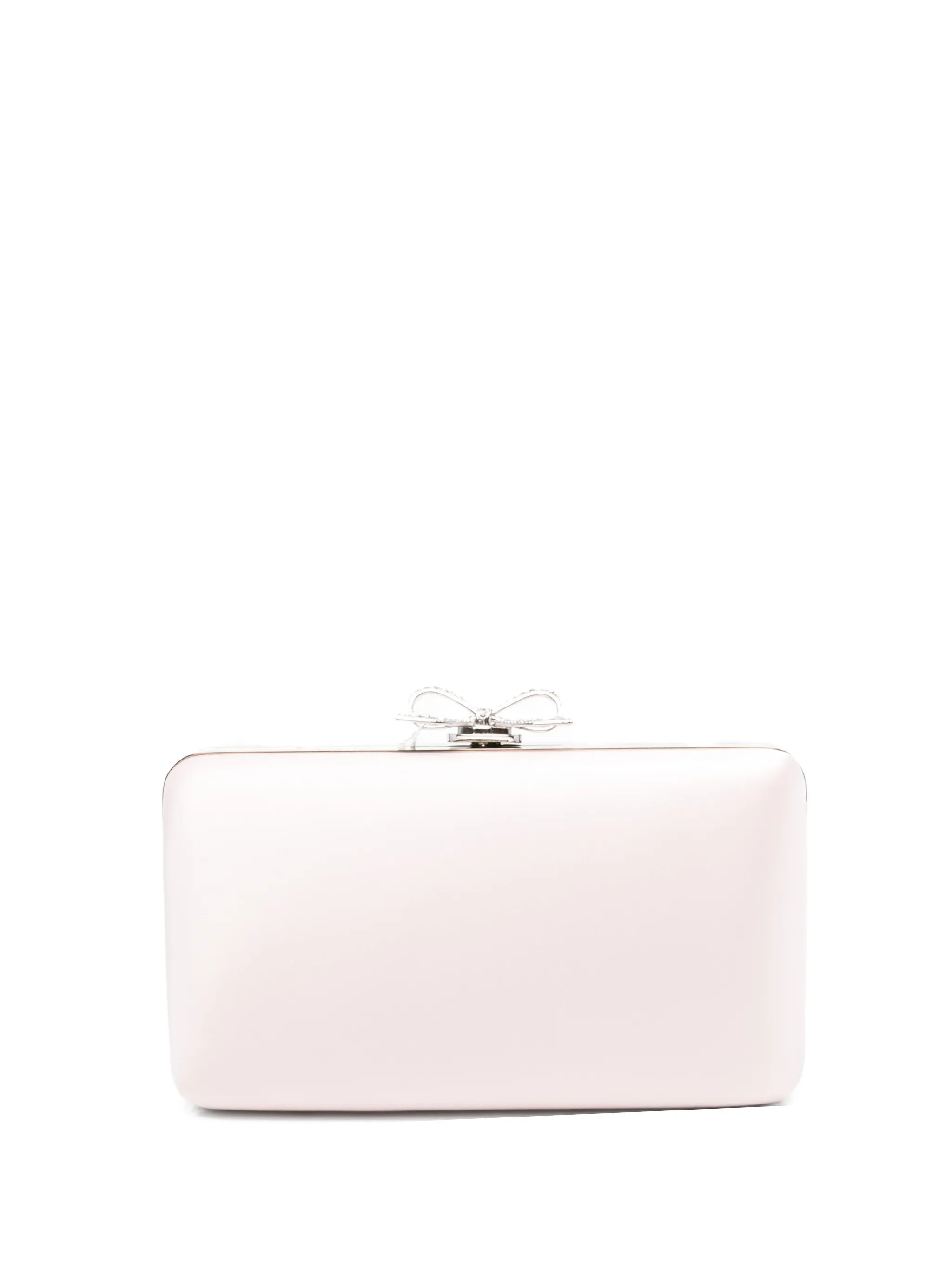 bow-embellished satin mini clutch bag