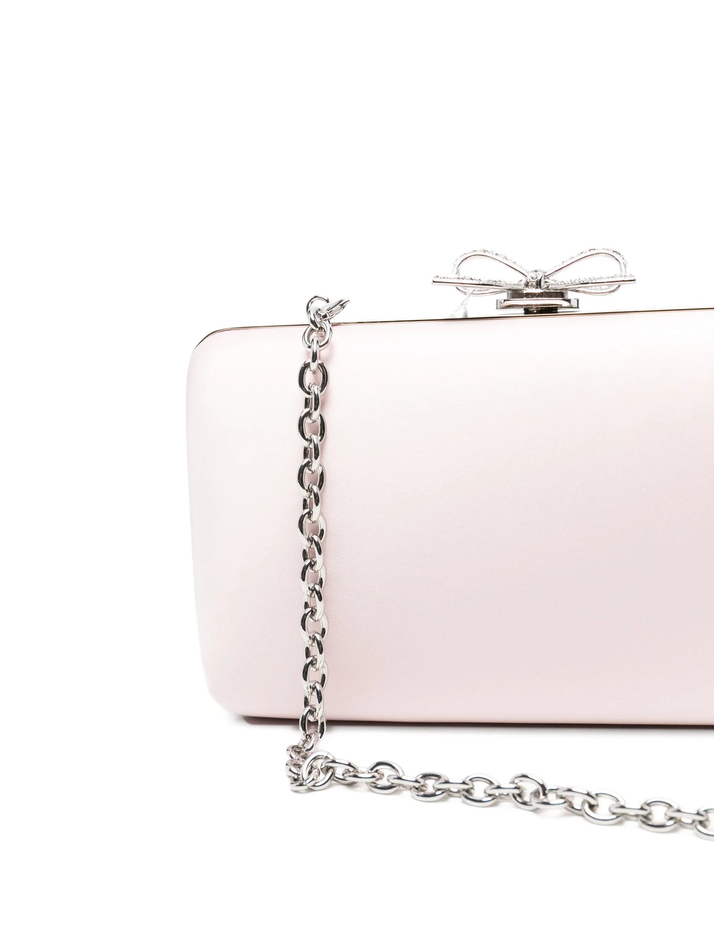 bow-embellished satin mini clutch bag