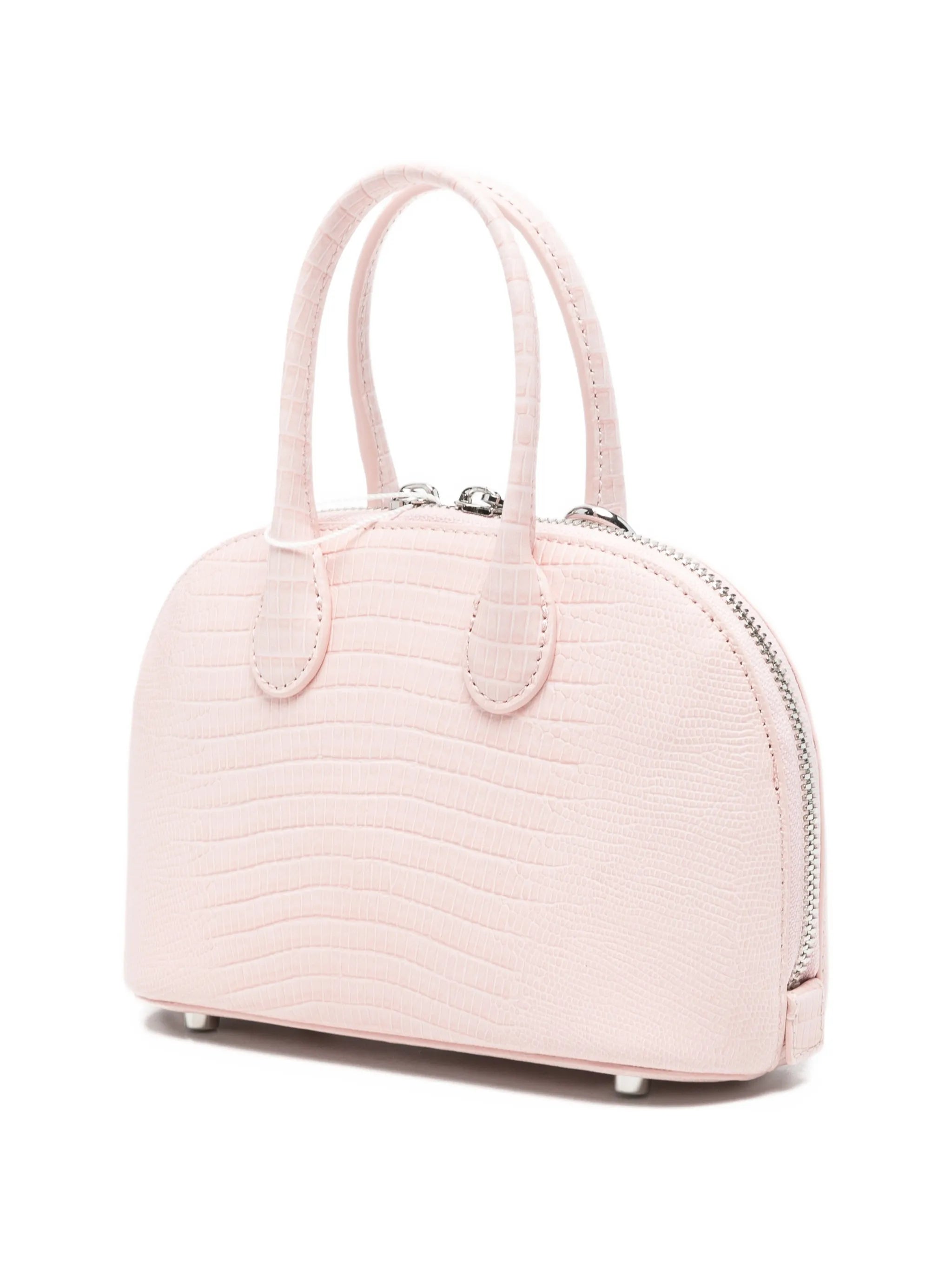 lizard-embossed leather mini tote bag