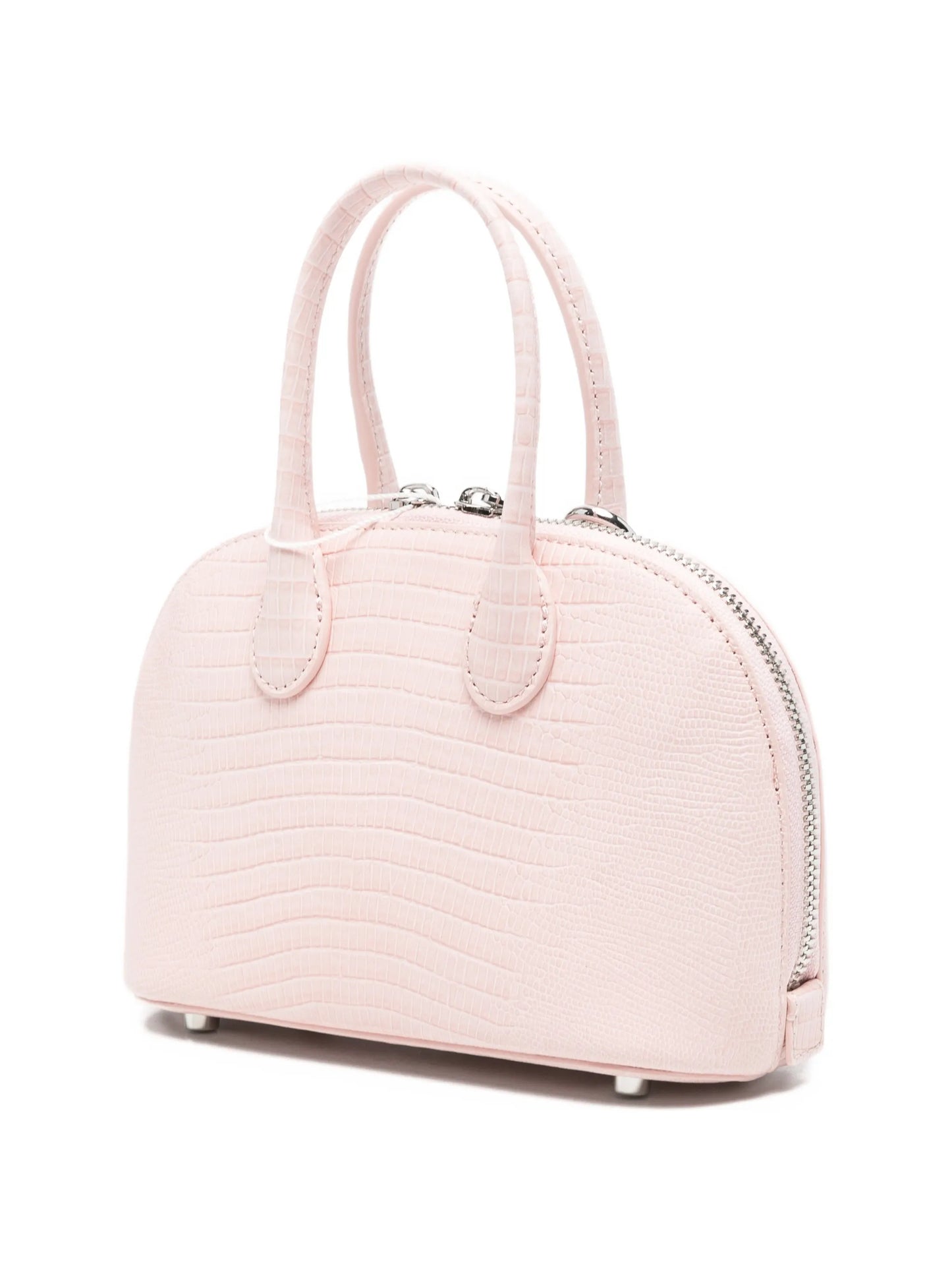 lizard-embossed leather mini tote bag