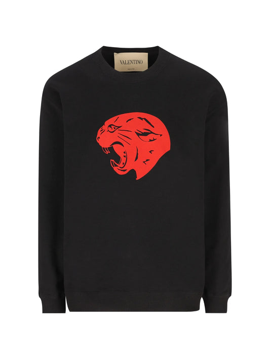 panther-print sweatshirt