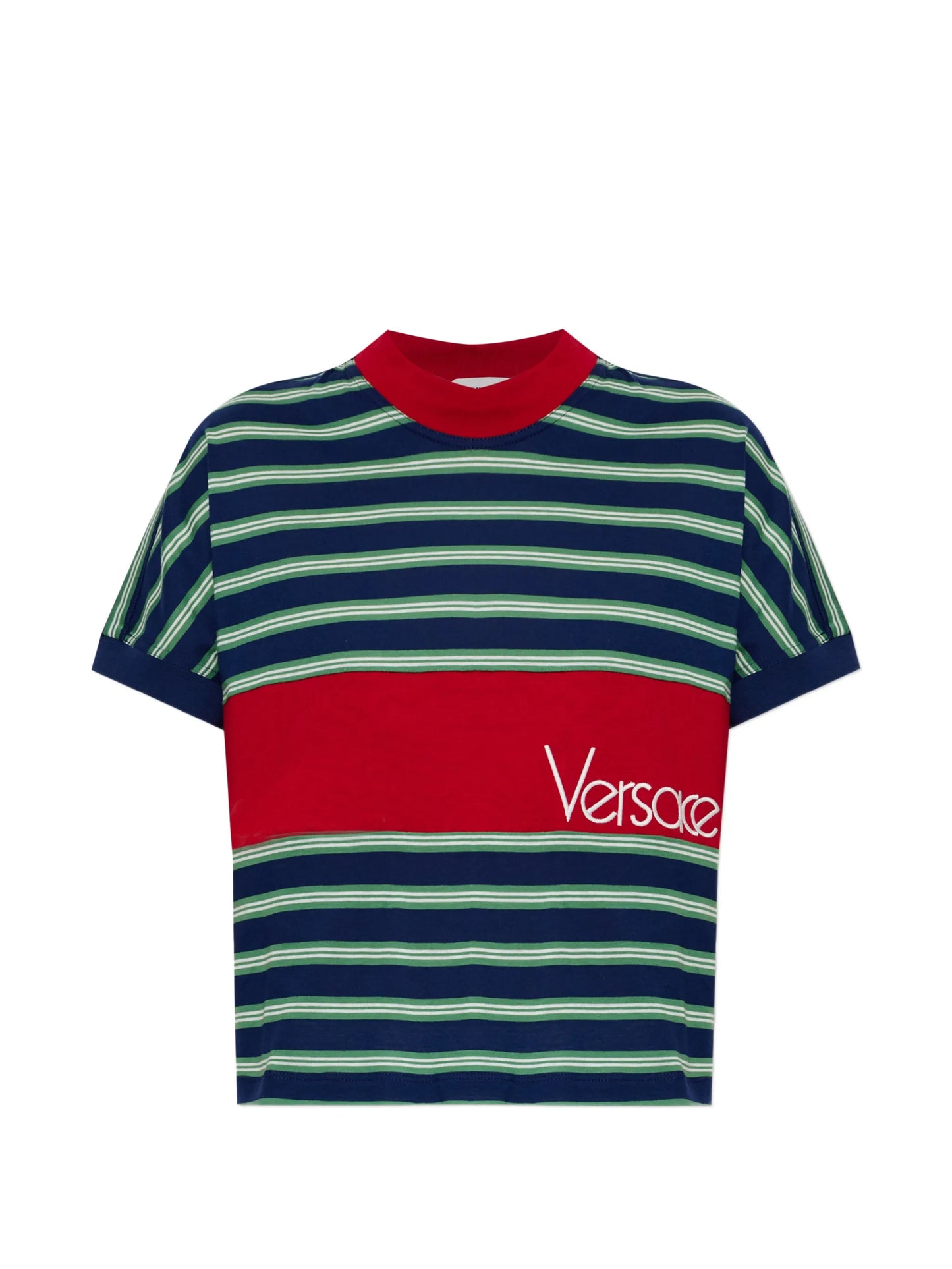 striped logo-embroidered T-shirt