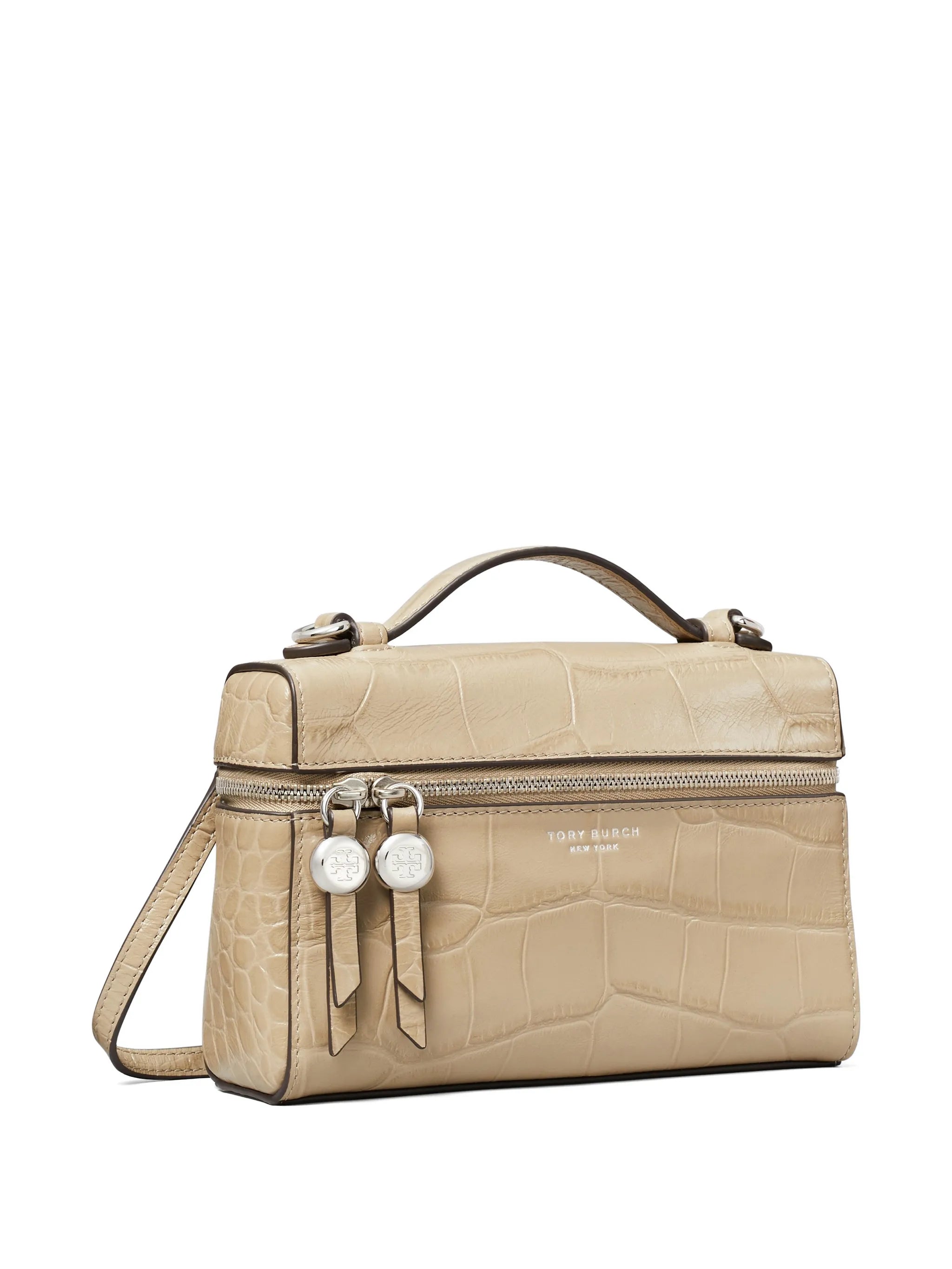 slim Romy croc-embossed top-handle bag