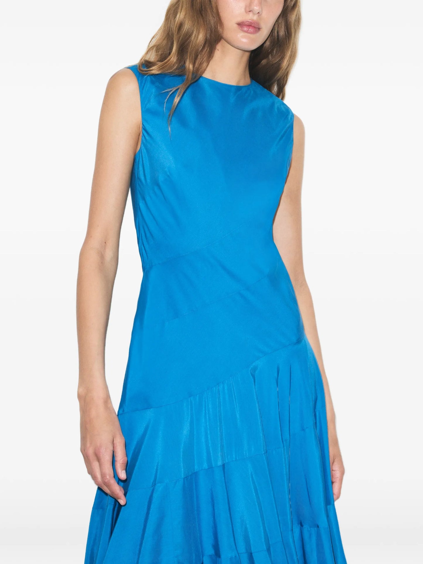 flared cotton silk dress